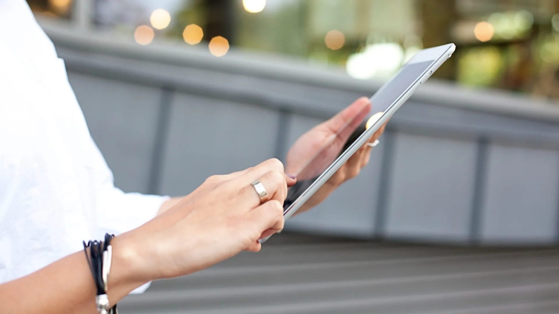 person using a tablet