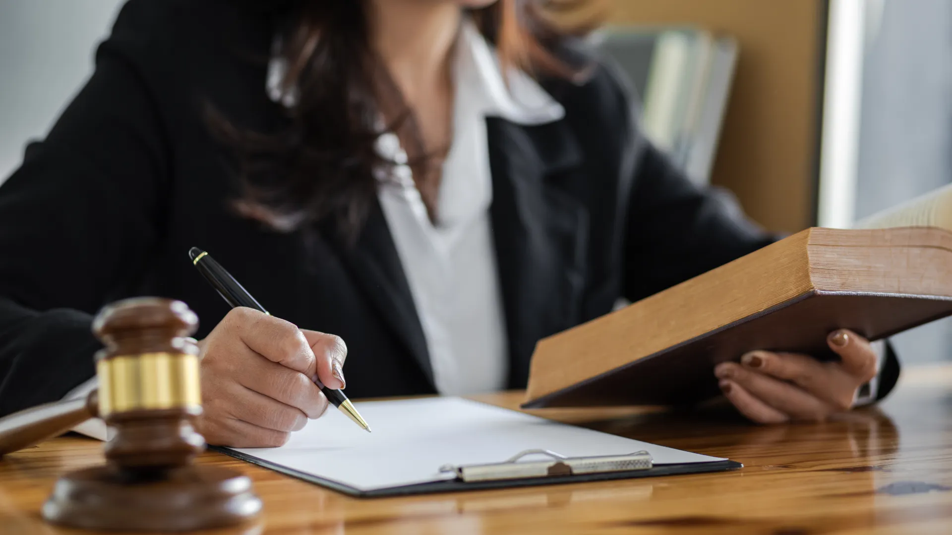 a lawyer drafting a legal document