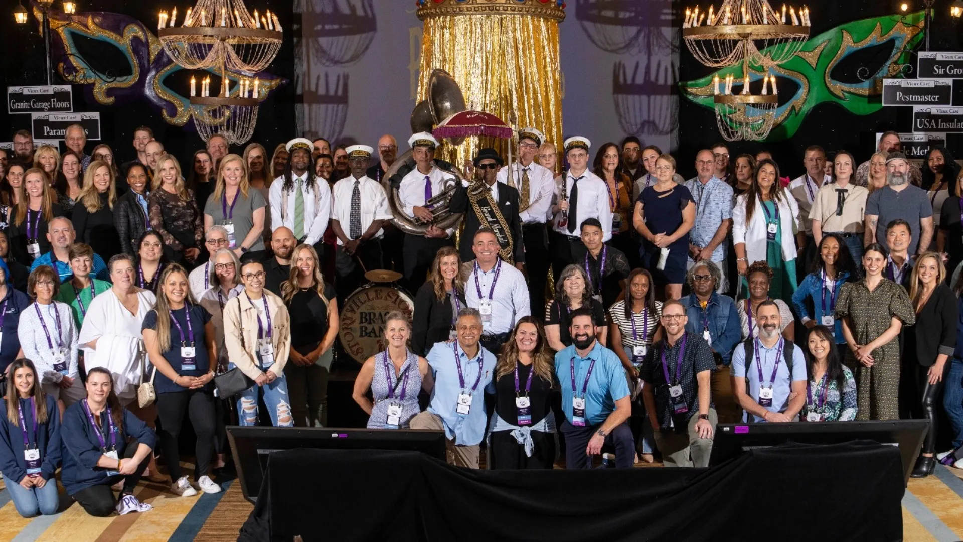 a group of people posing for a photo