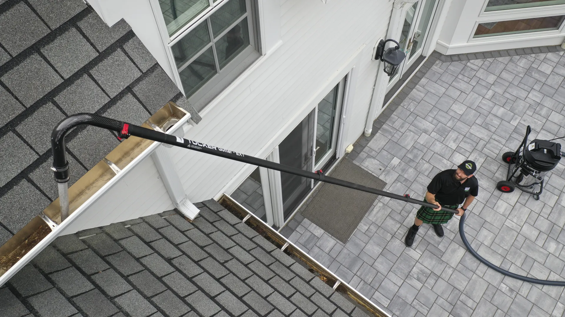 a person sitting on a roof