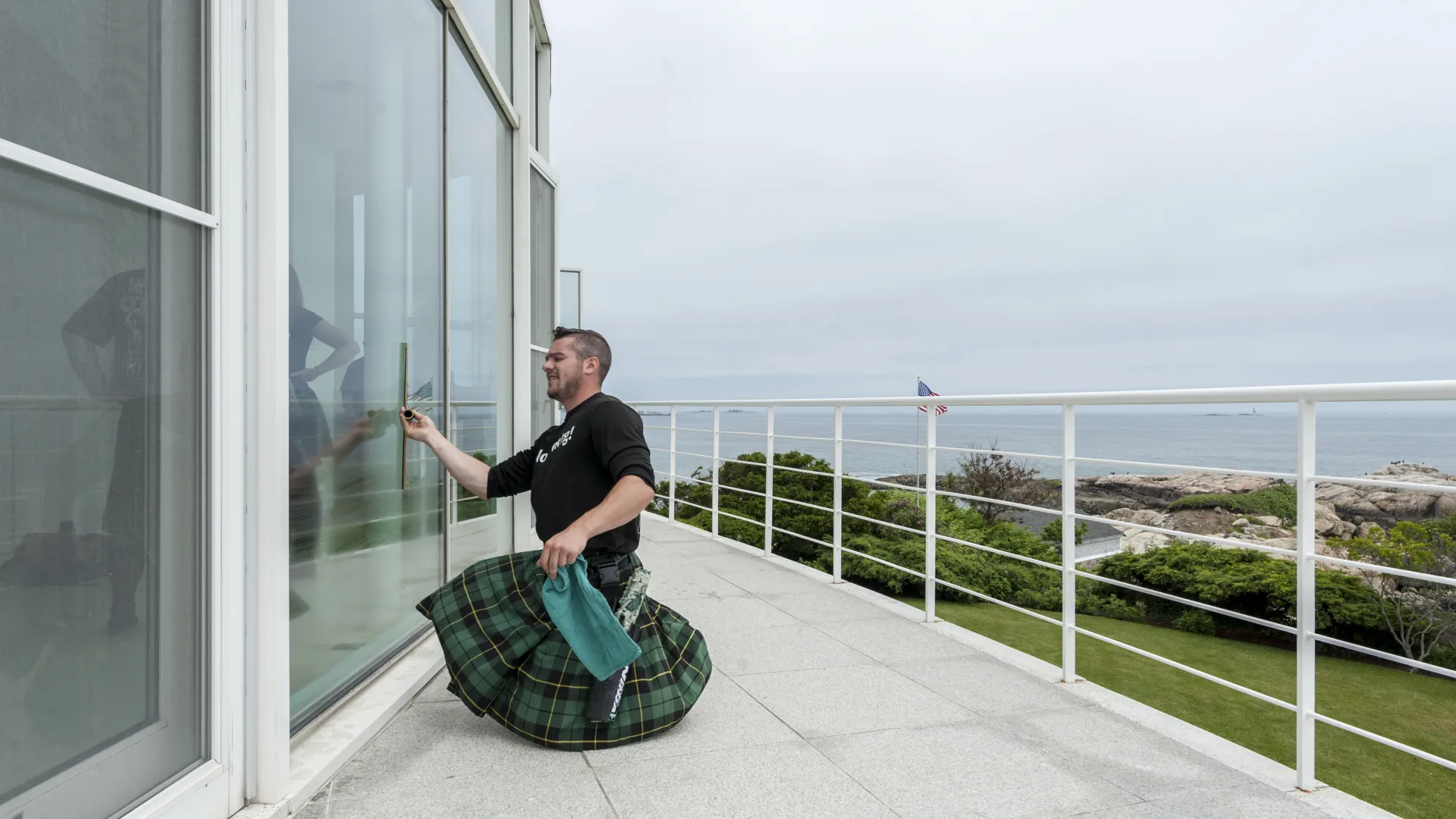 a person holding a kilt