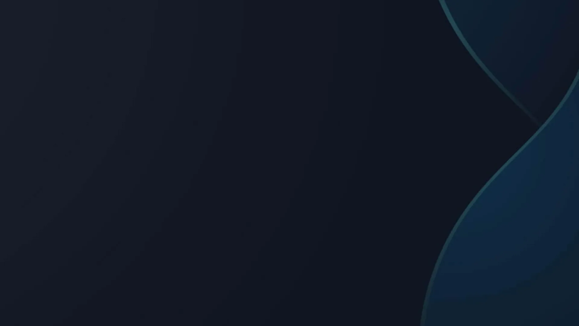 Dark abstract background with smooth flowing curves in shades of blue and black