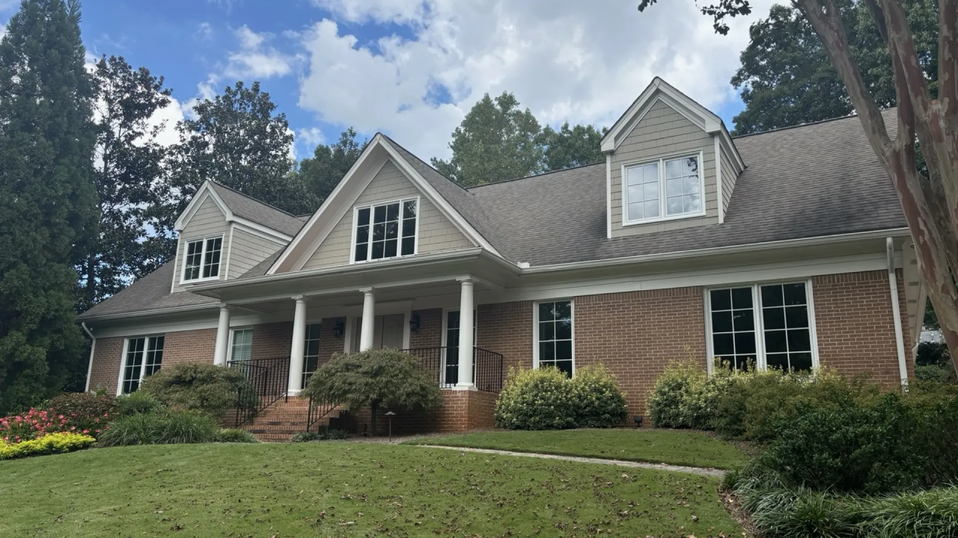 a house with a large front yard