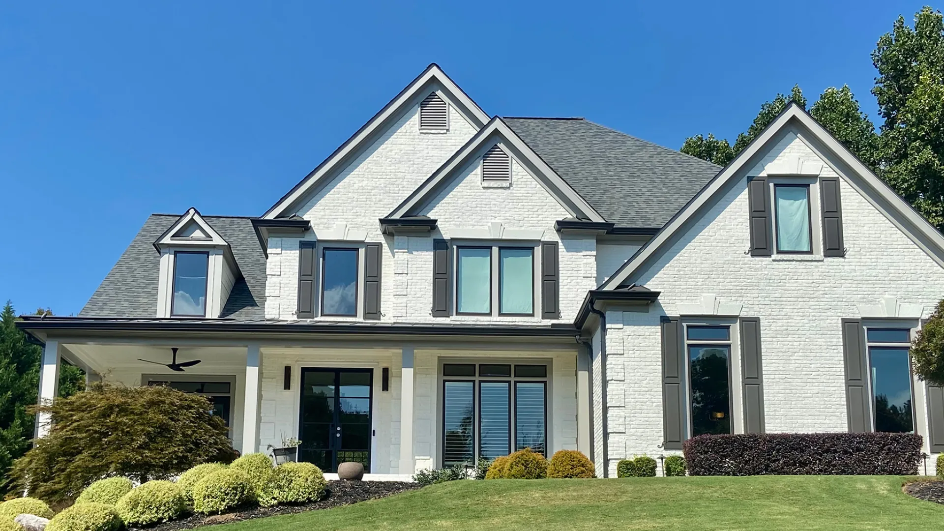 a house with a lawn in front