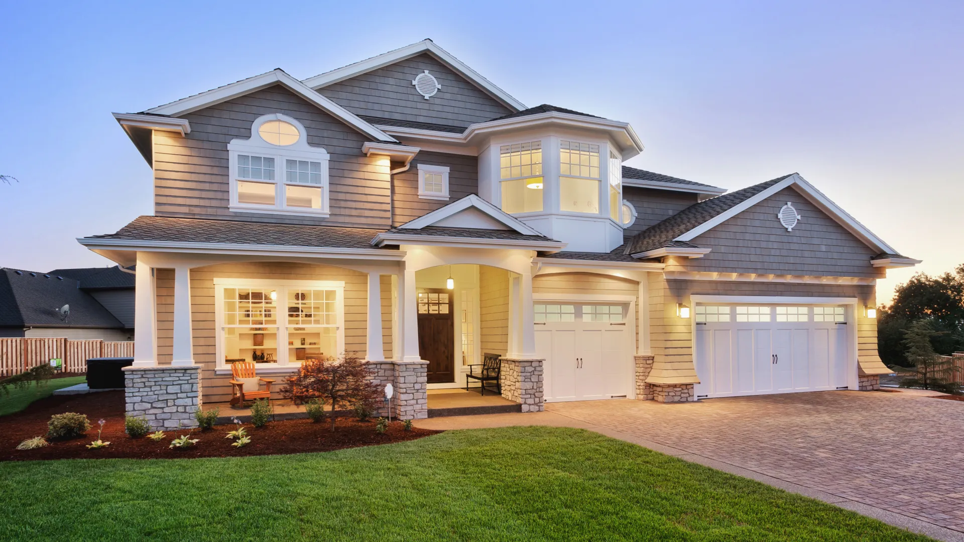 a house with a large front yard