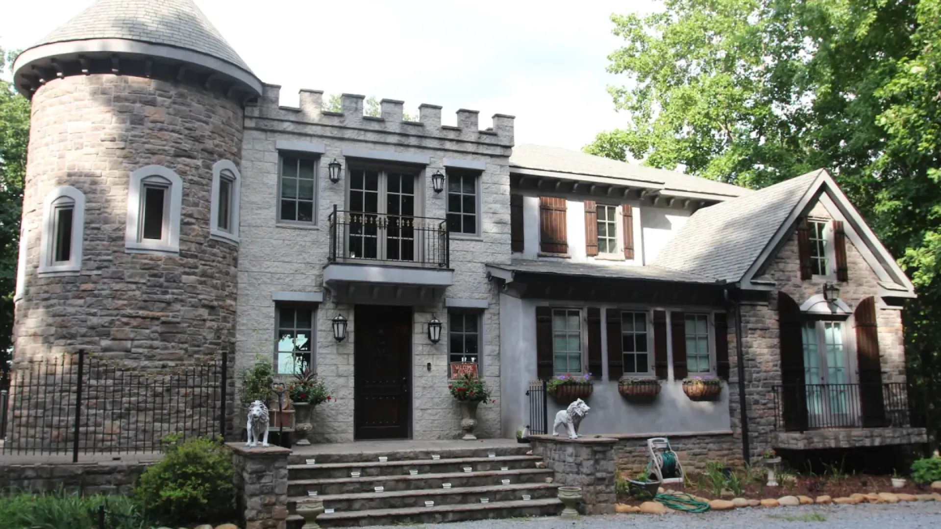 a large stone house