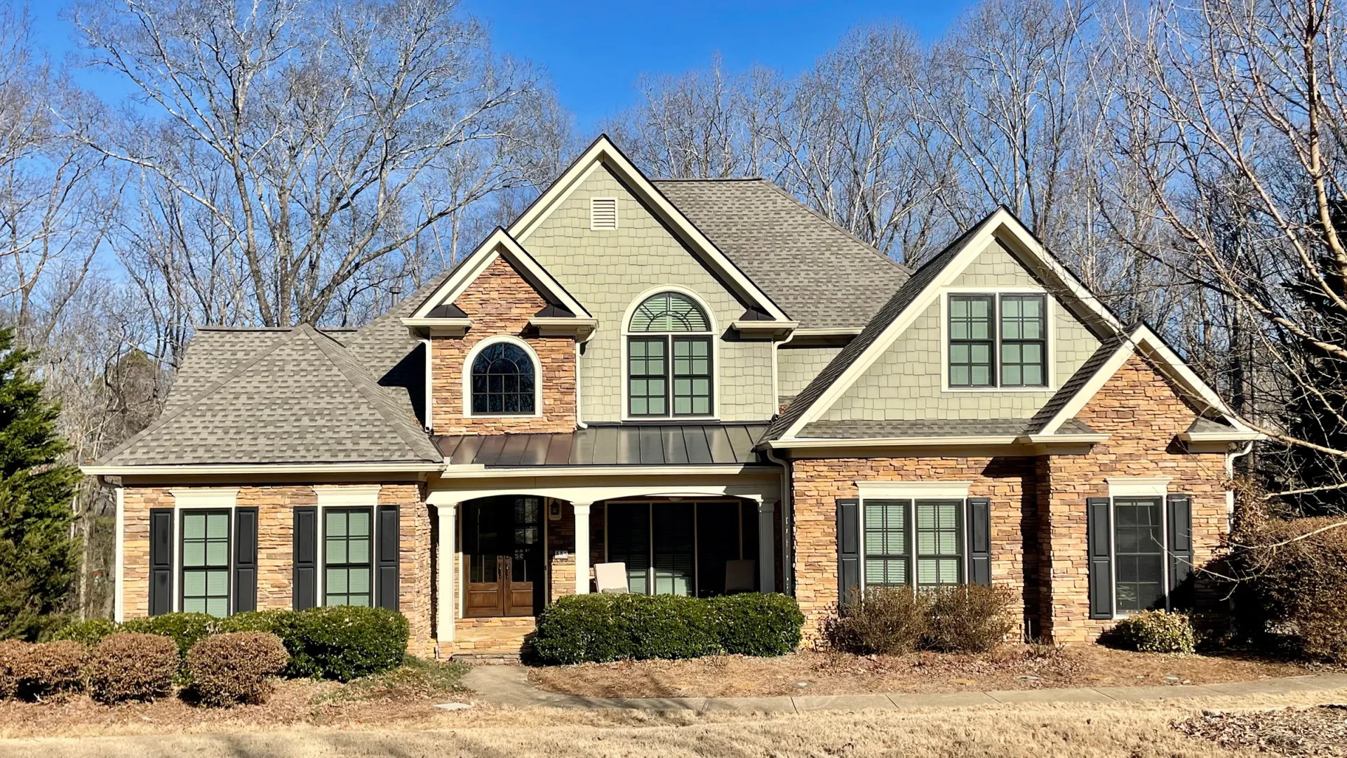 a large house with a large front yard