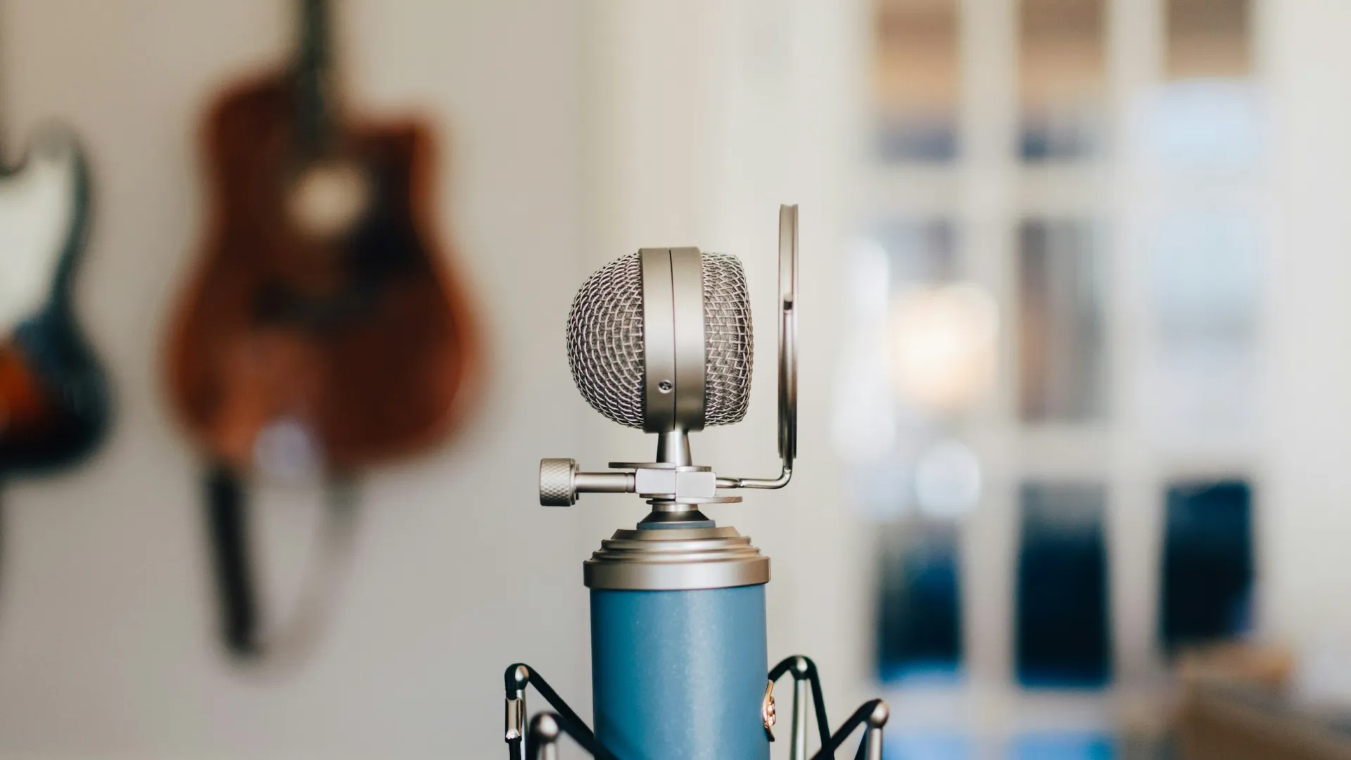 a microphone on a stand