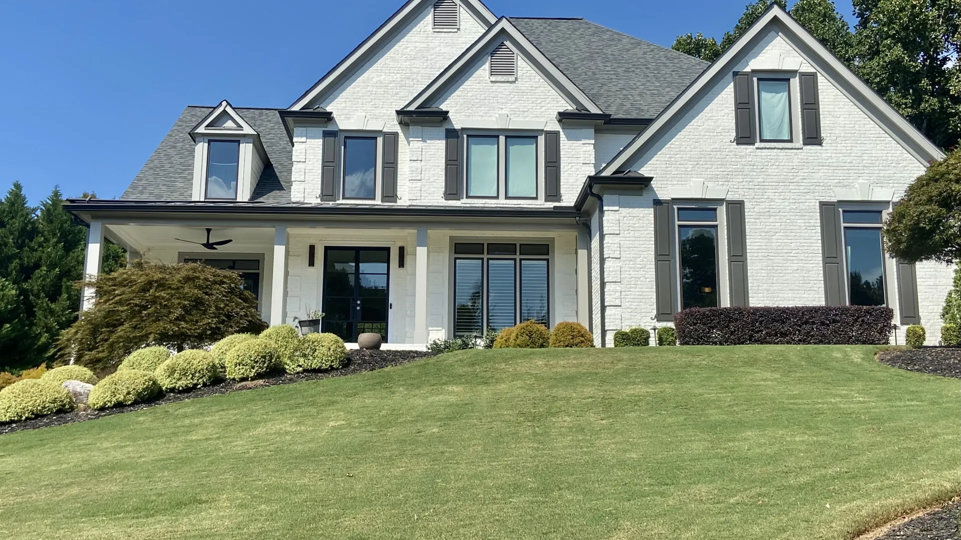 a house with a large front yard