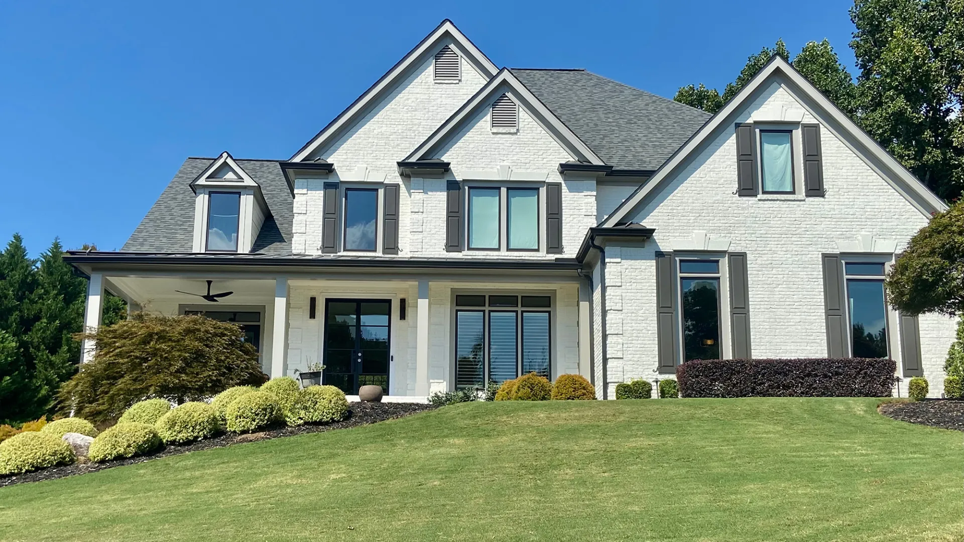 a house with a large front yard