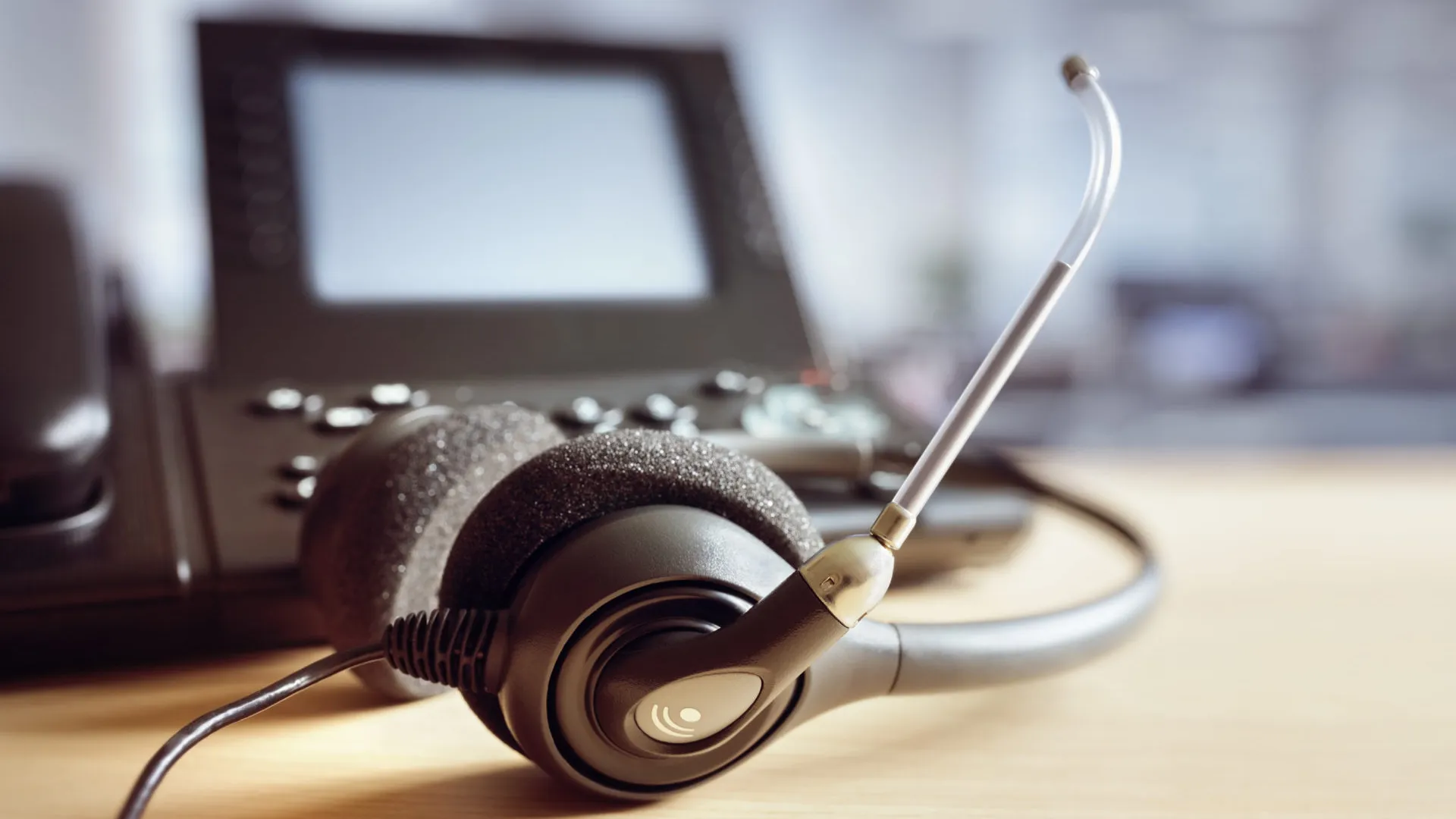 a pair of headphones on a desk