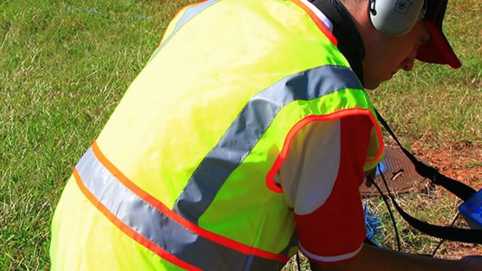 a person wearing a safety vest