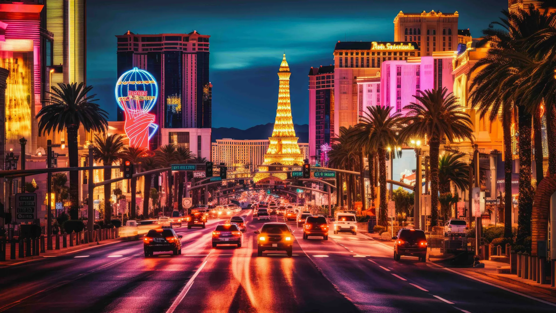 a city street at night