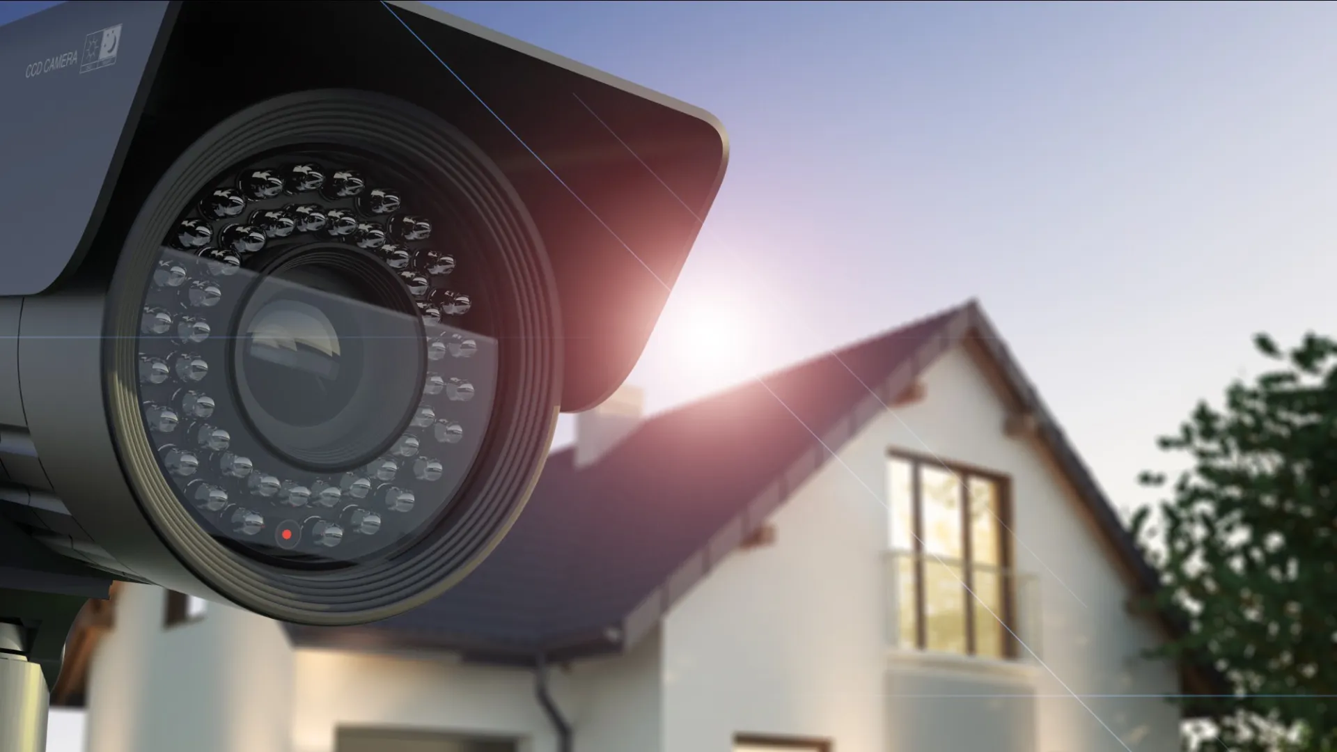 a large speaker outside of a house