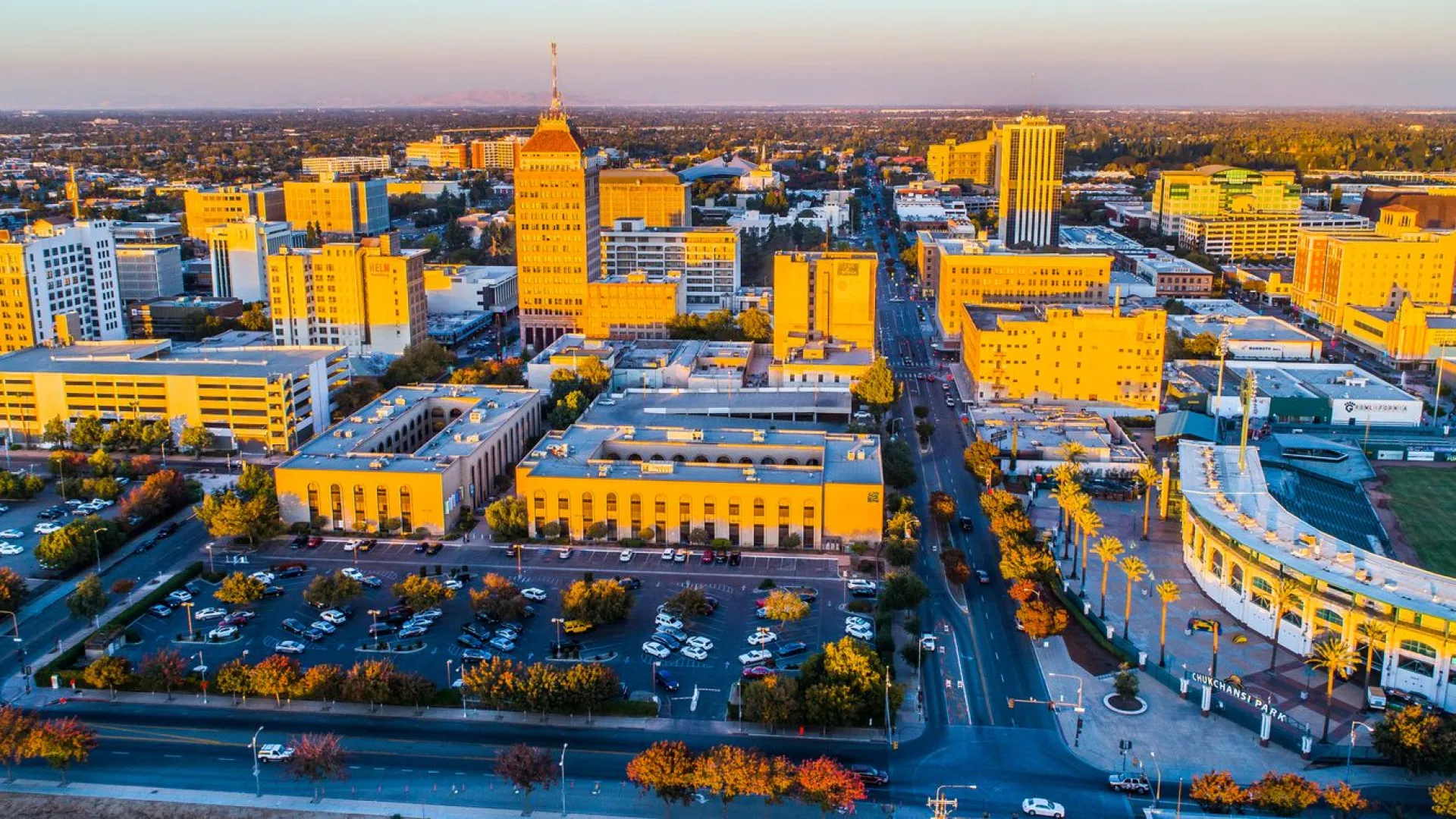 a city with many buildings