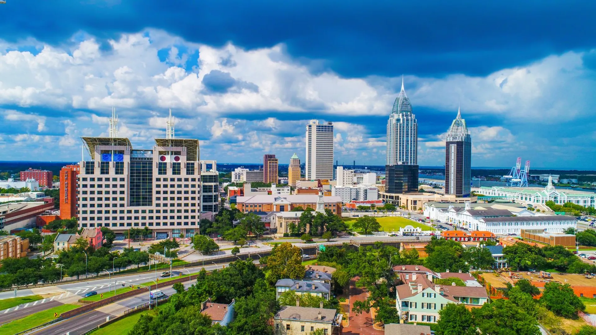 a city with tall buildings