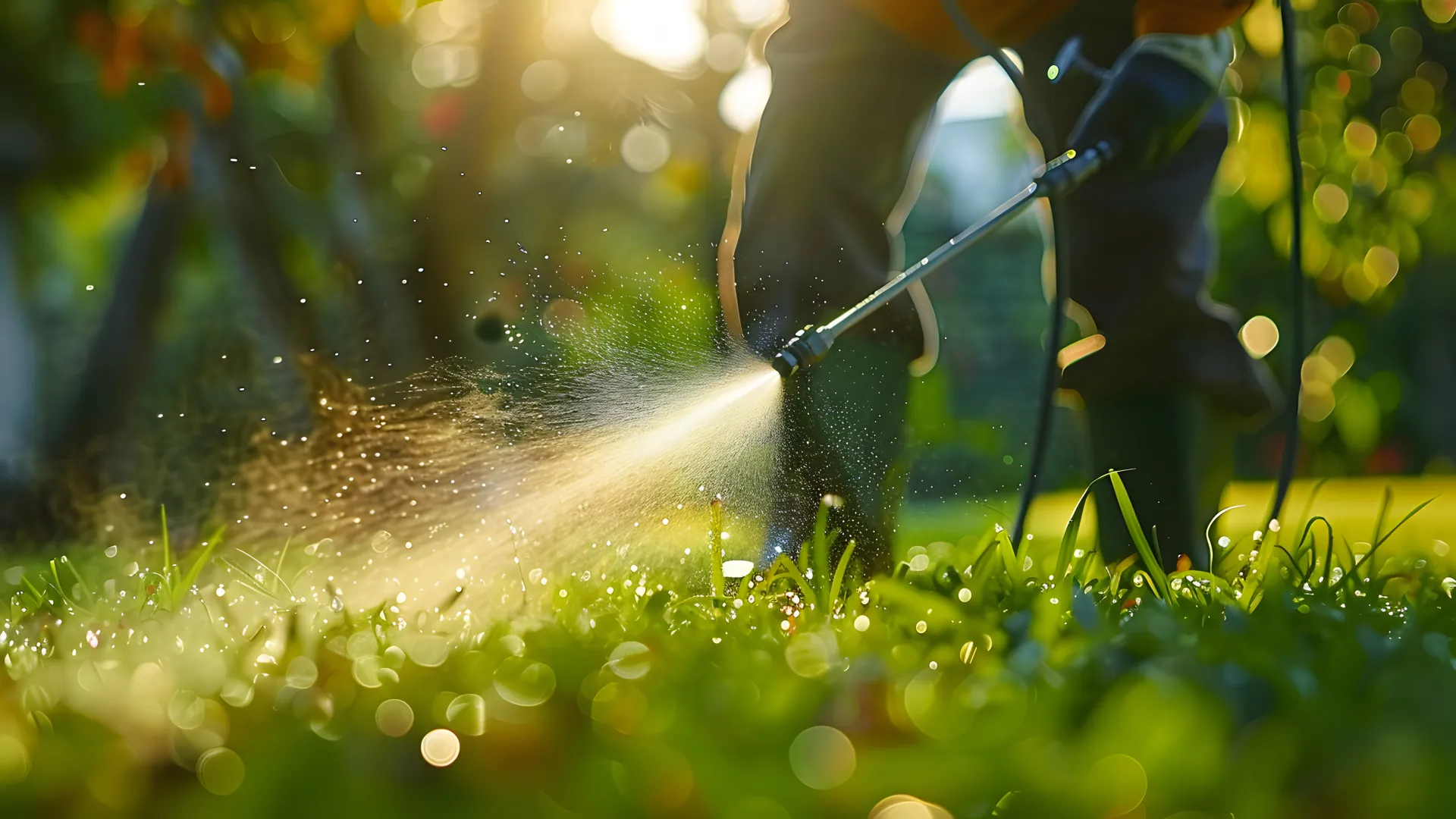 a person spraying water