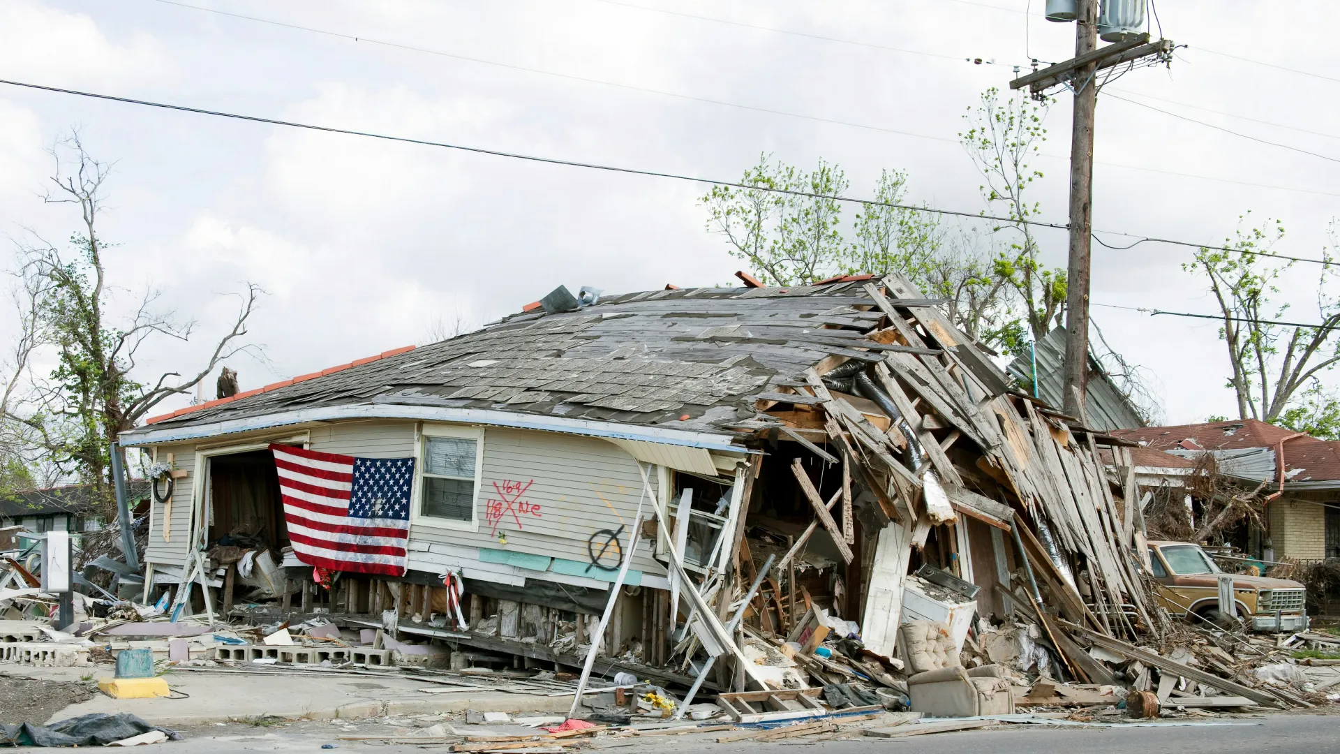 a house that has been destroyed