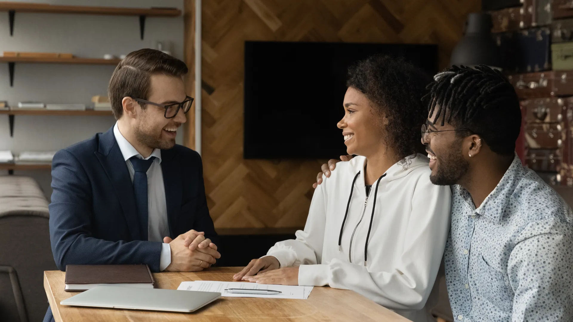 a few business people having a discussion