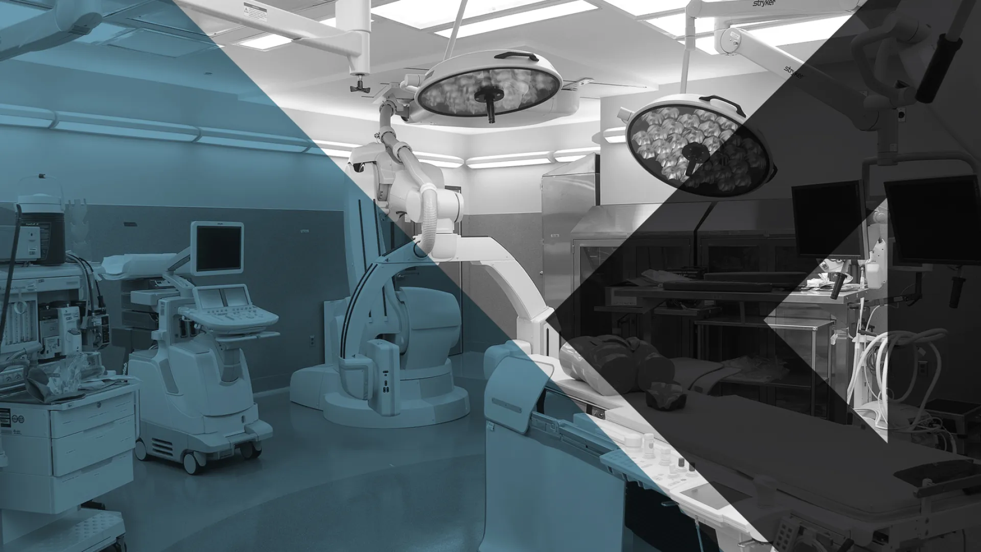 Modern operating room with surgical lights, monitors, and advanced medical equipment for procedures.