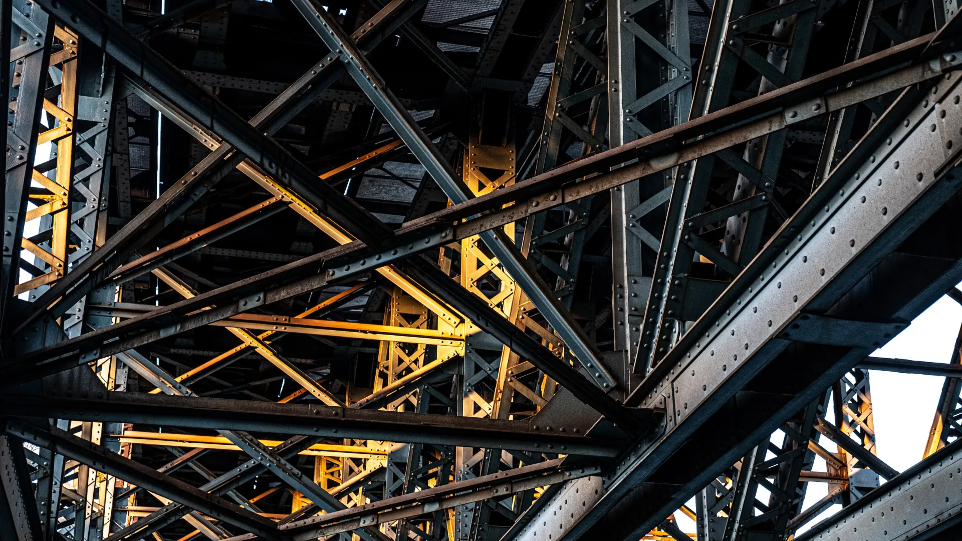 a close-up of a metal structure