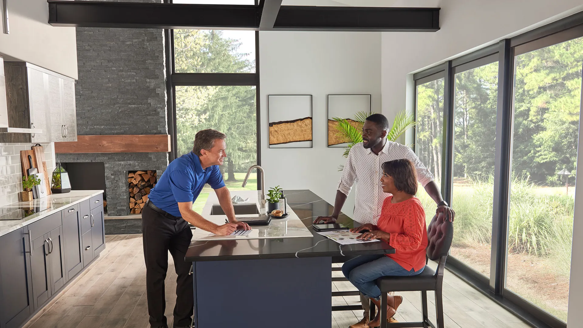 a group of people in a kitchen hvac financing
