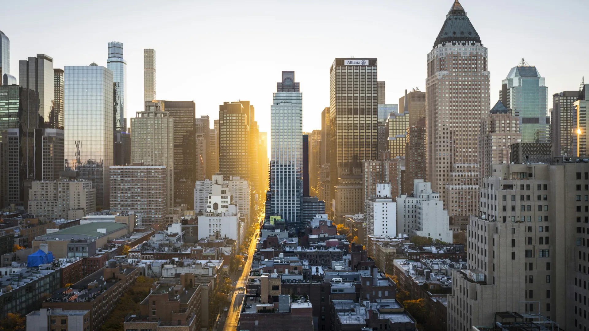 a city with tall buildings