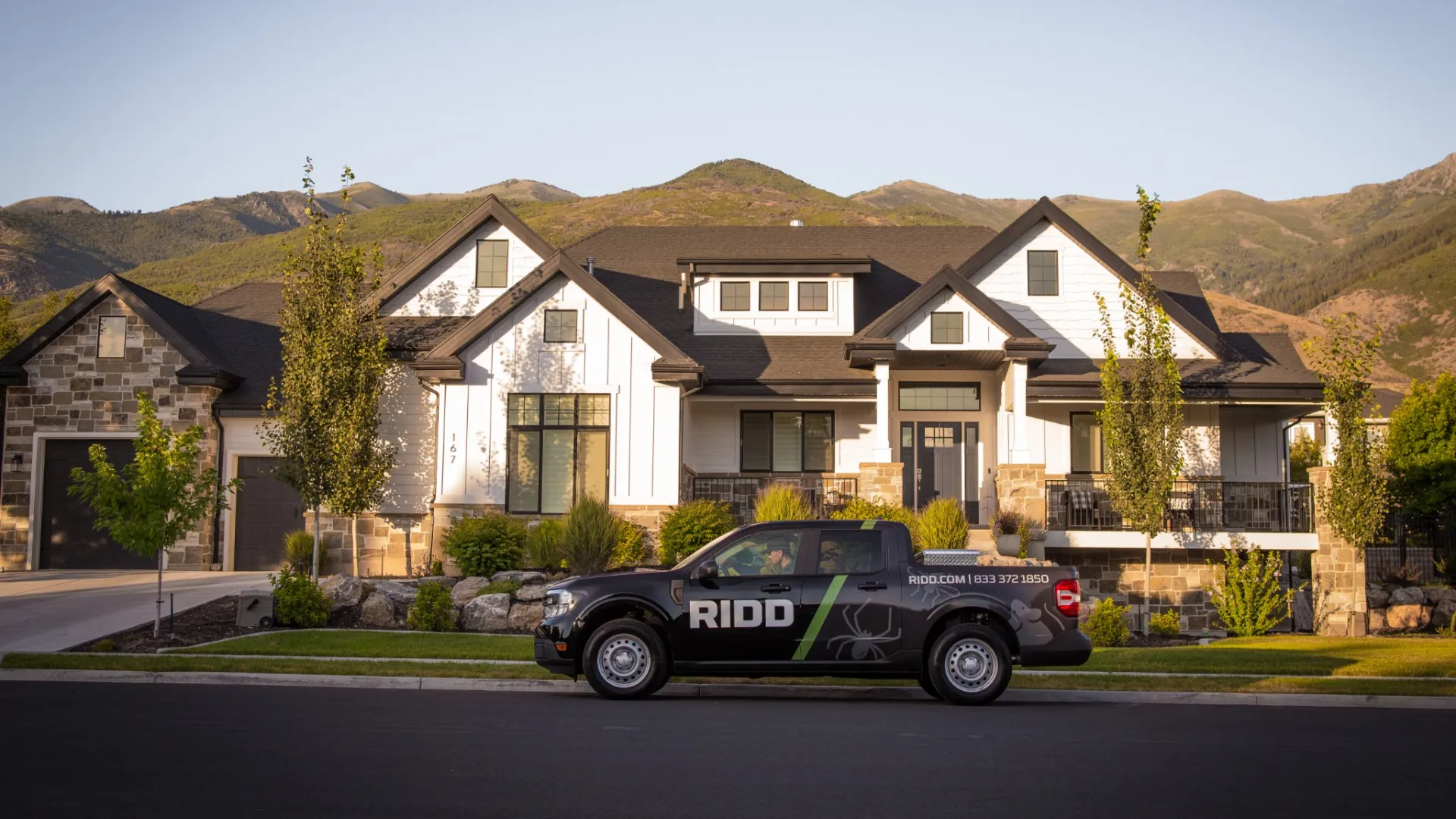 a police car parked in front of a house