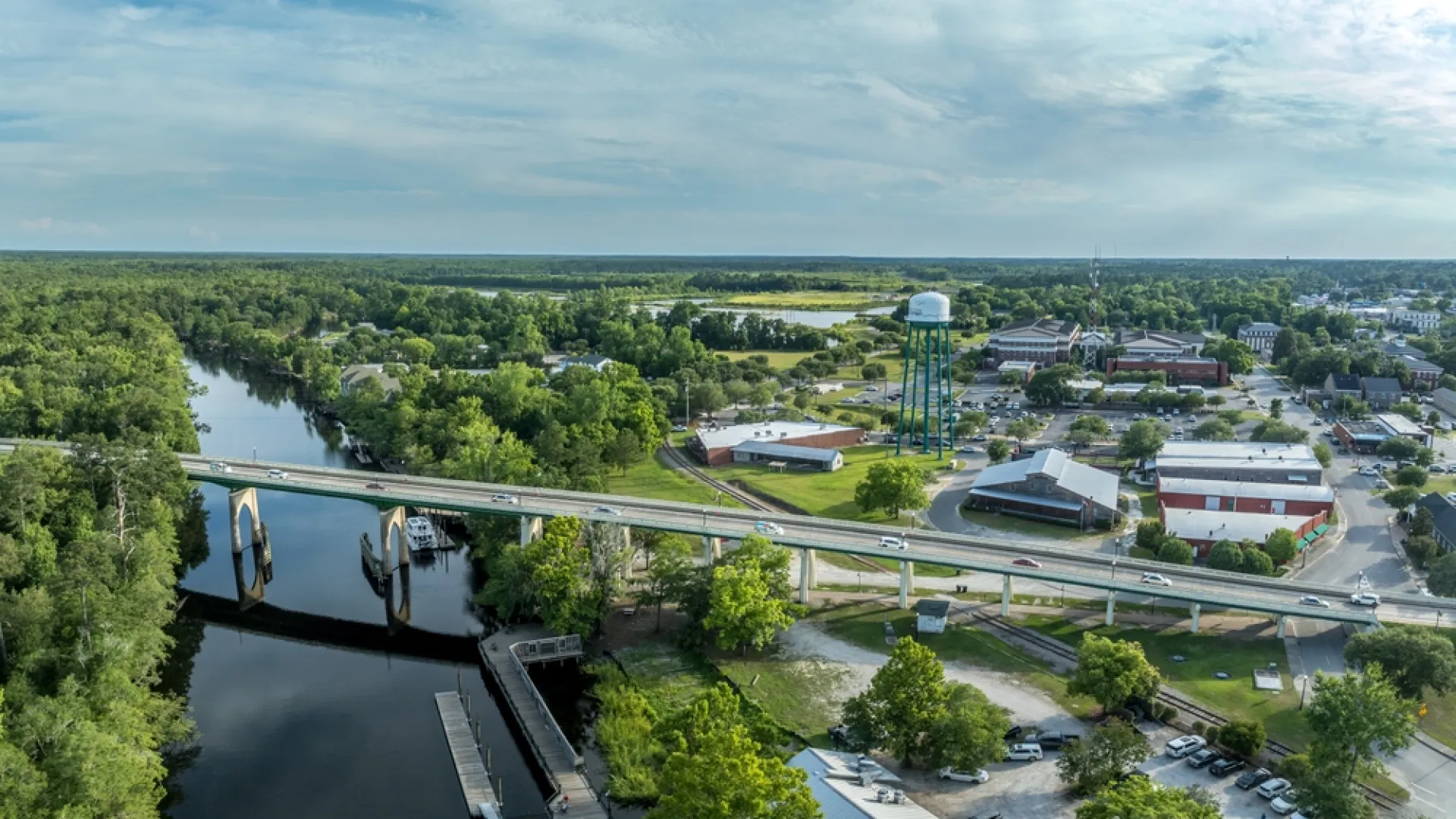 a horse carriage on the street with colorful houses in Charleston