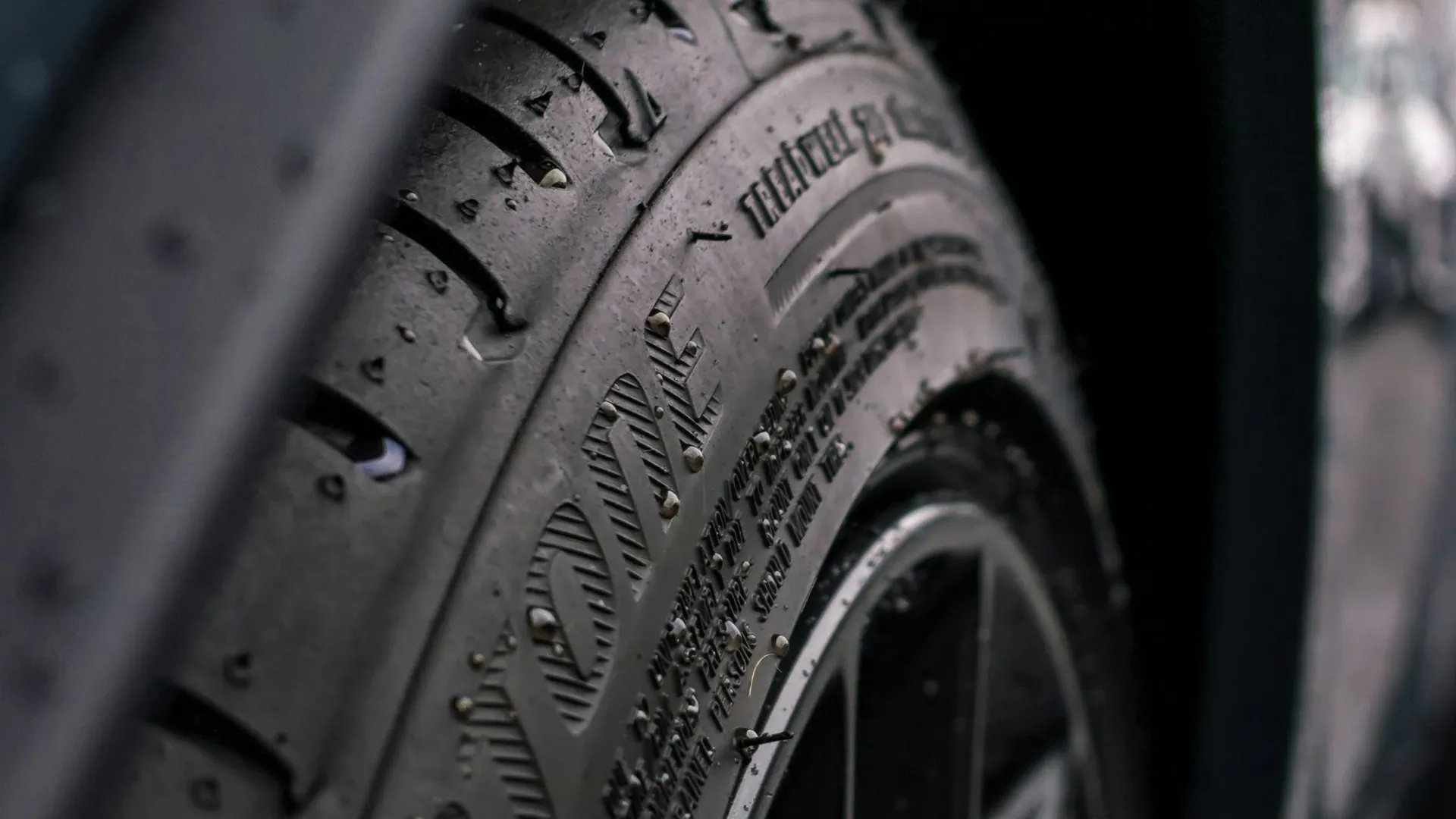 close up of a tire