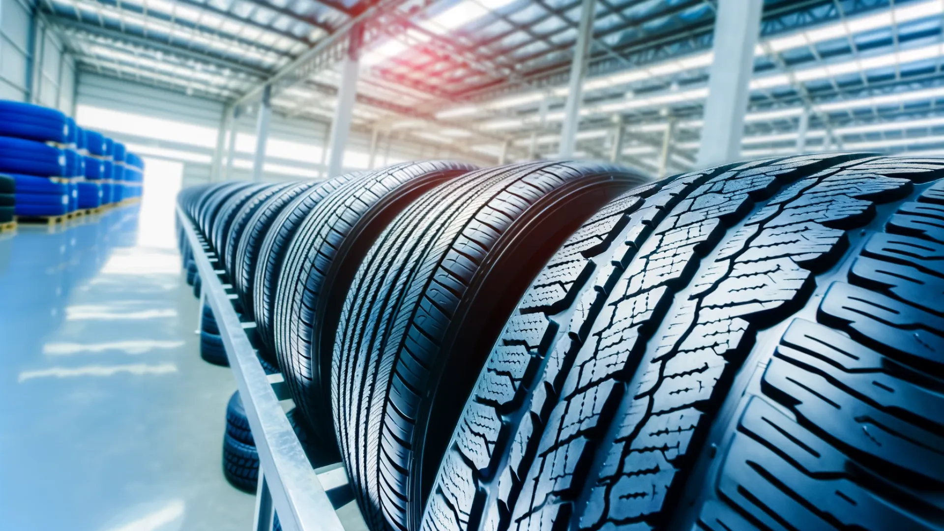 a large stack of tires