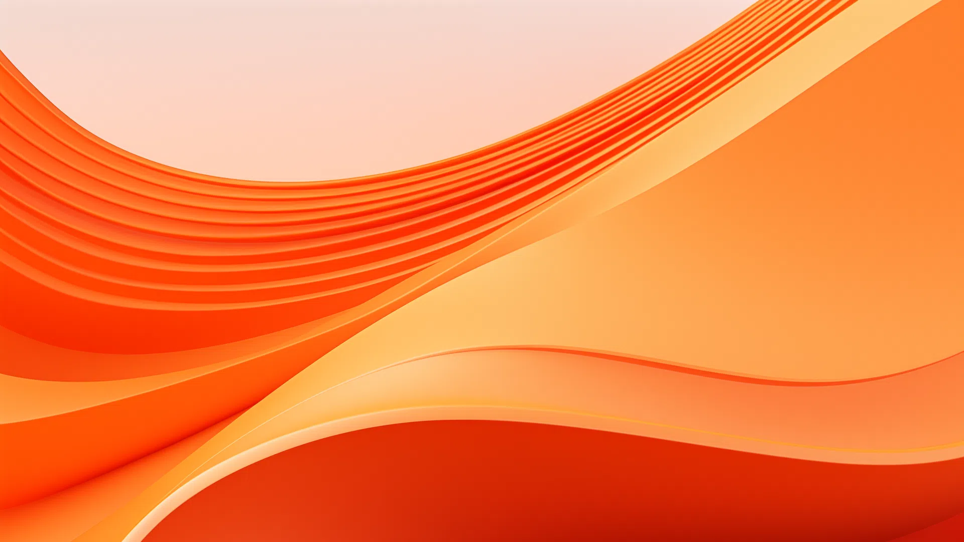 Abstract orange waves with smooth curves and layered textures creating dynamic flow and depth in design.