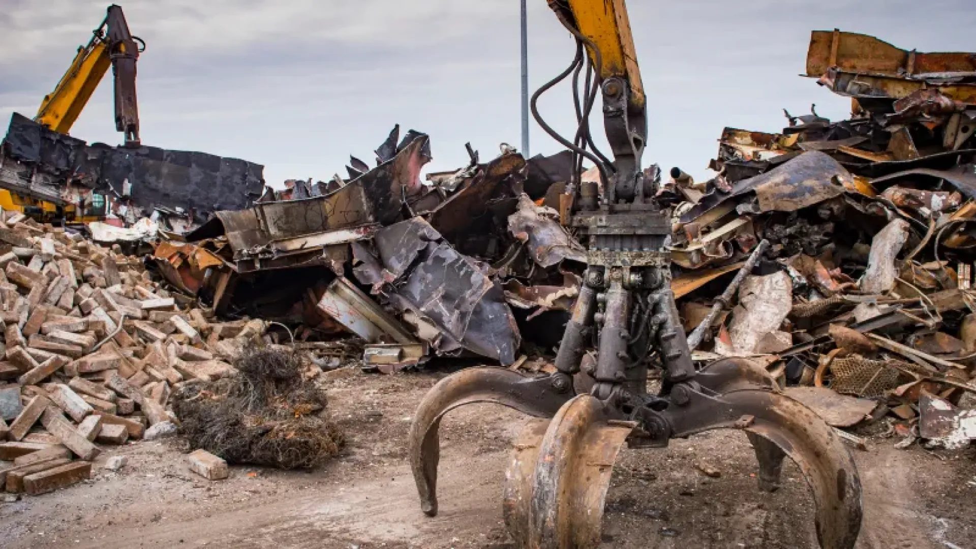 a pile of debris and debris