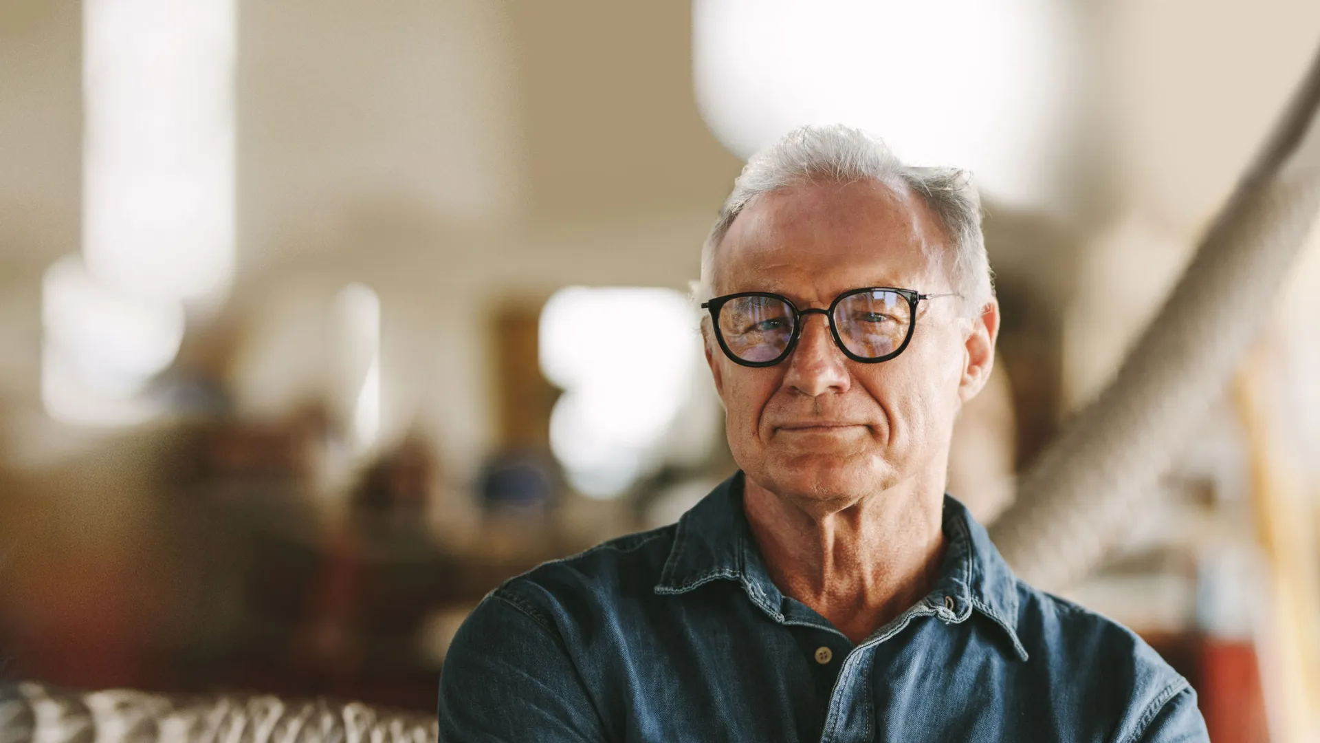 a man wearing glasses