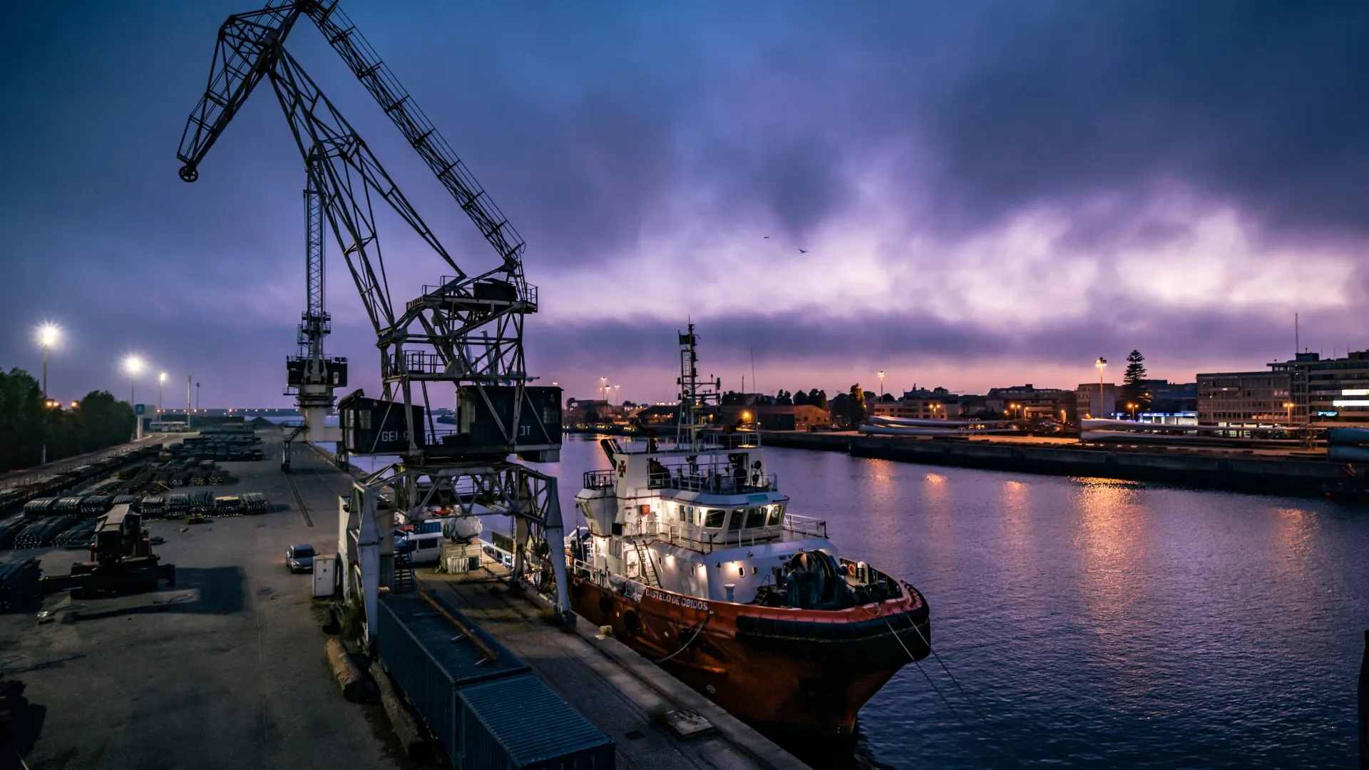 a crane on a dock