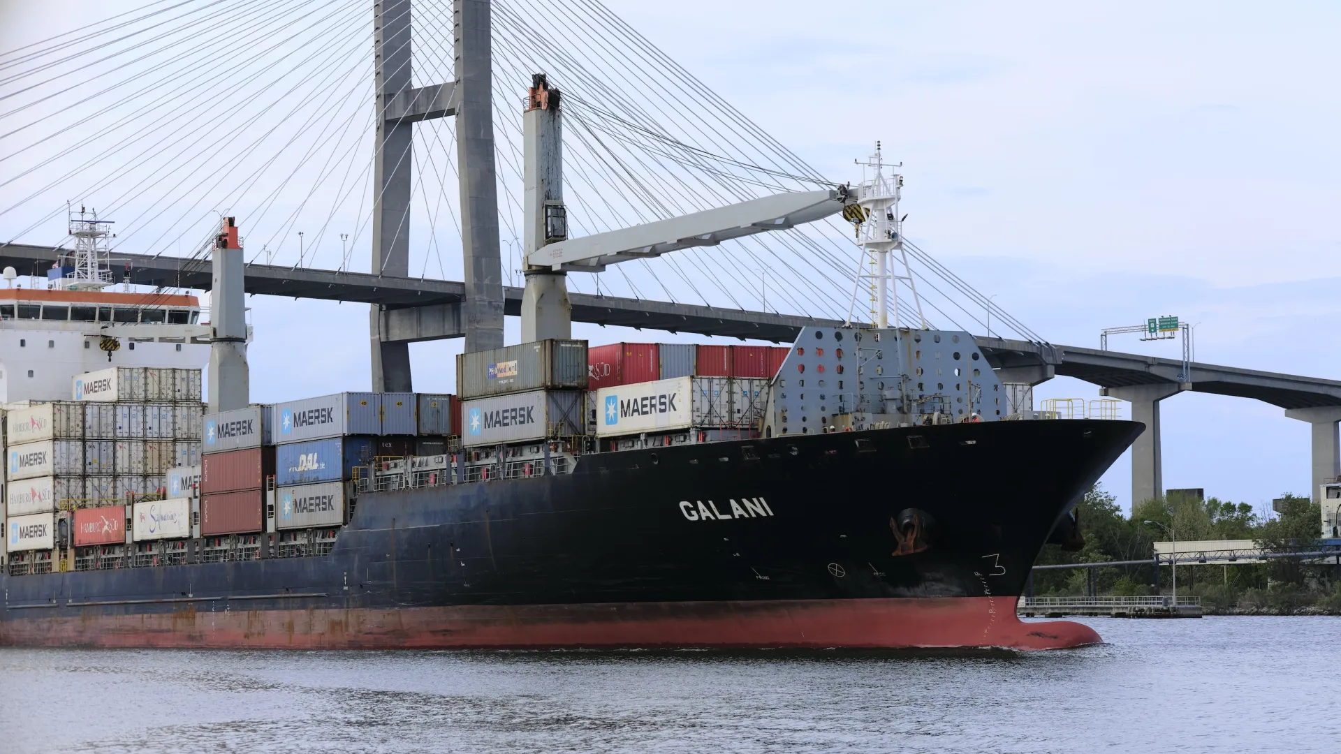 a large ship in the water