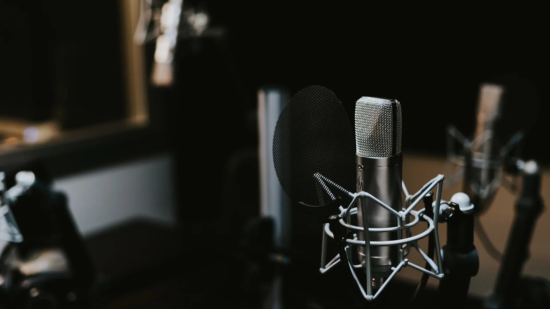 a microphone on a stand