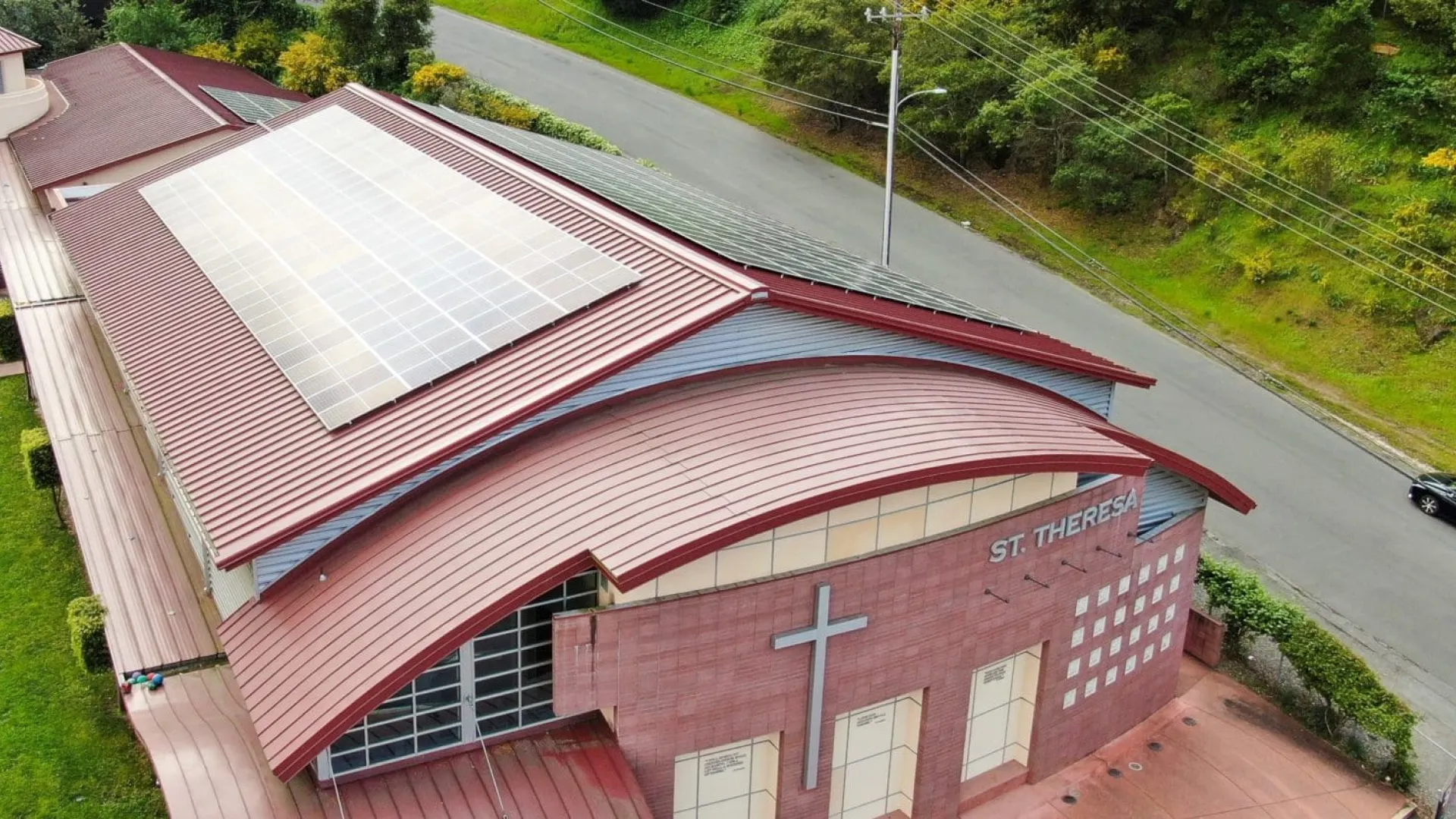 a building with solar panels