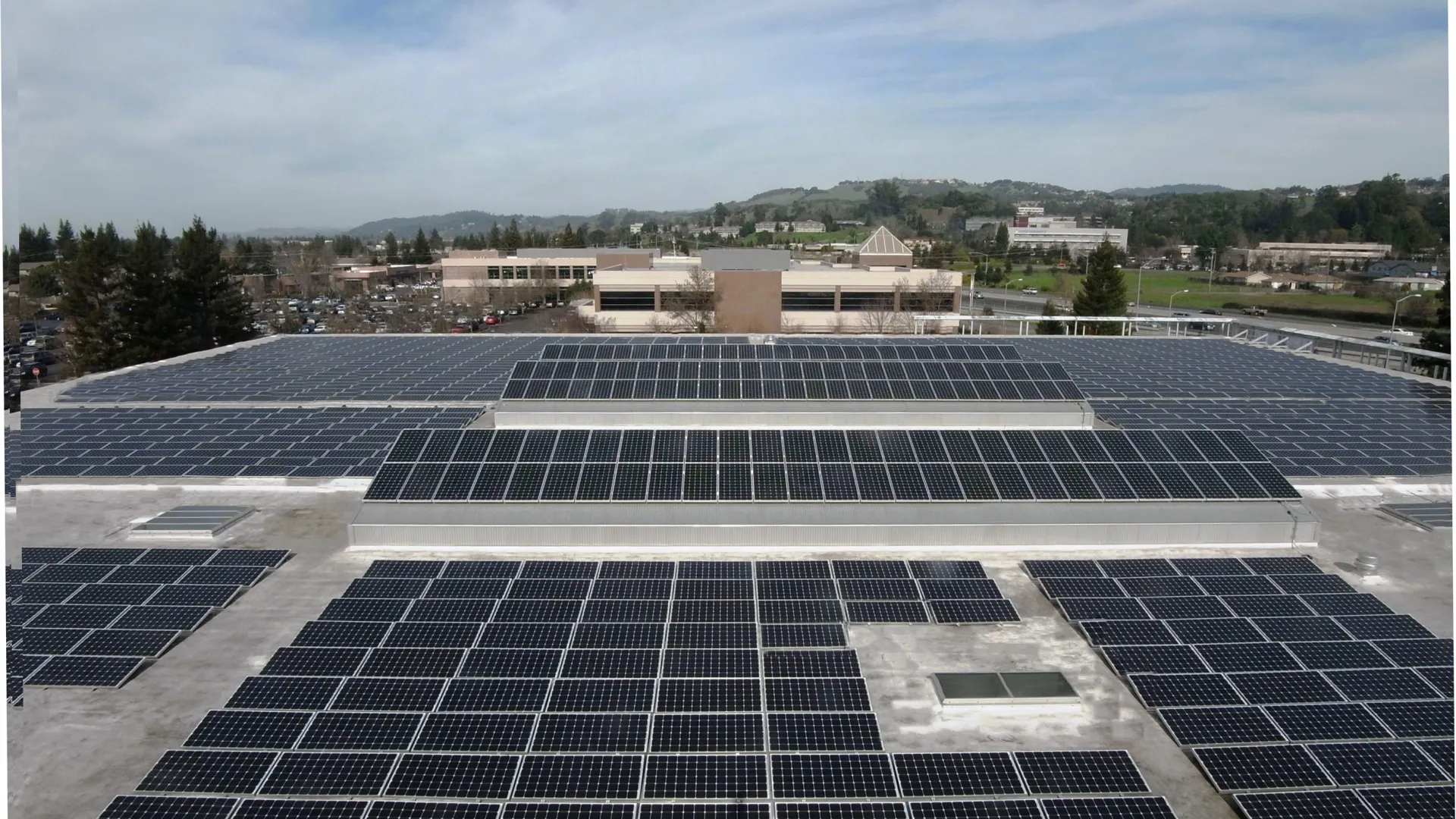 solar panels on a roof