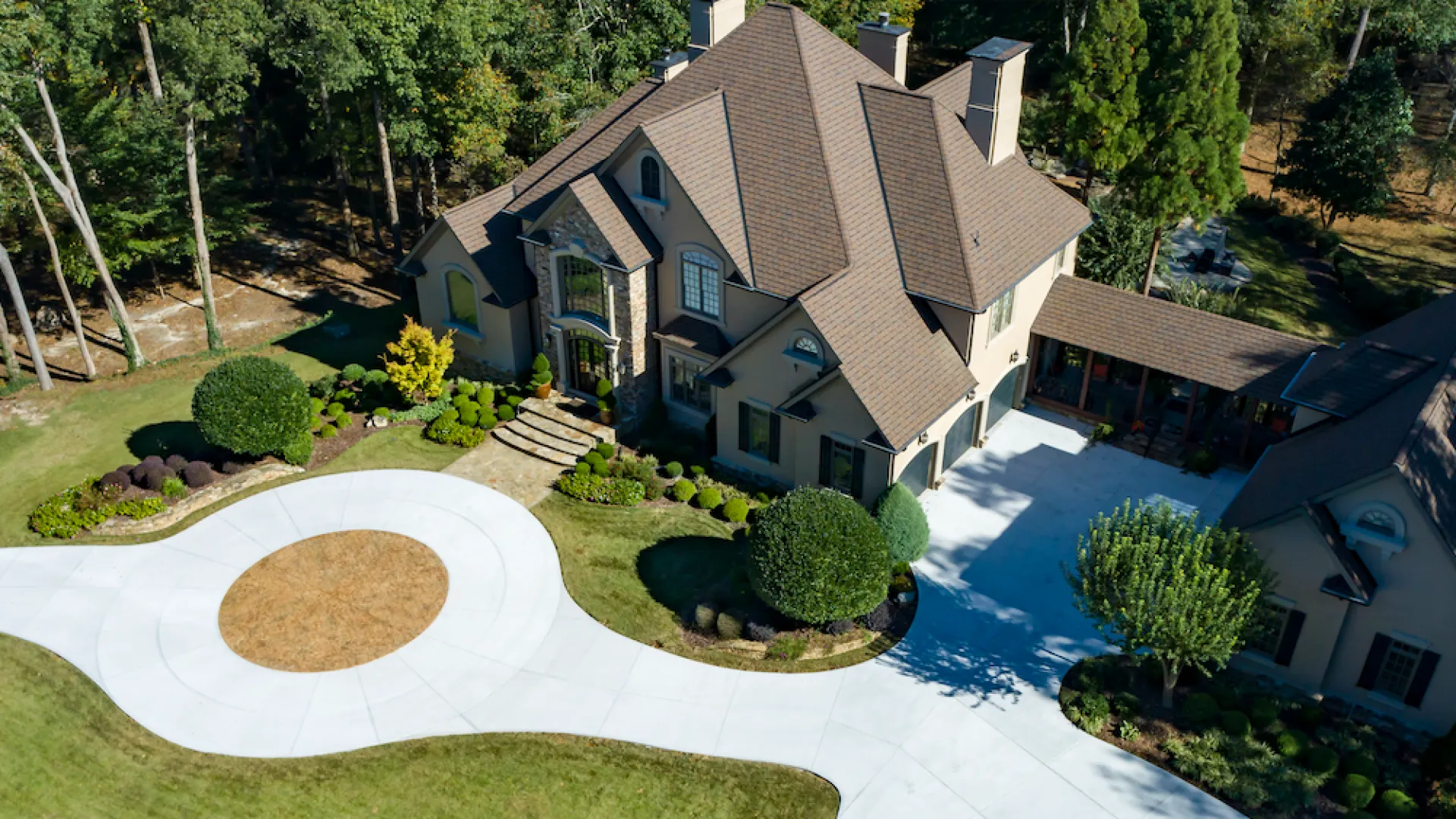 a house with a pool