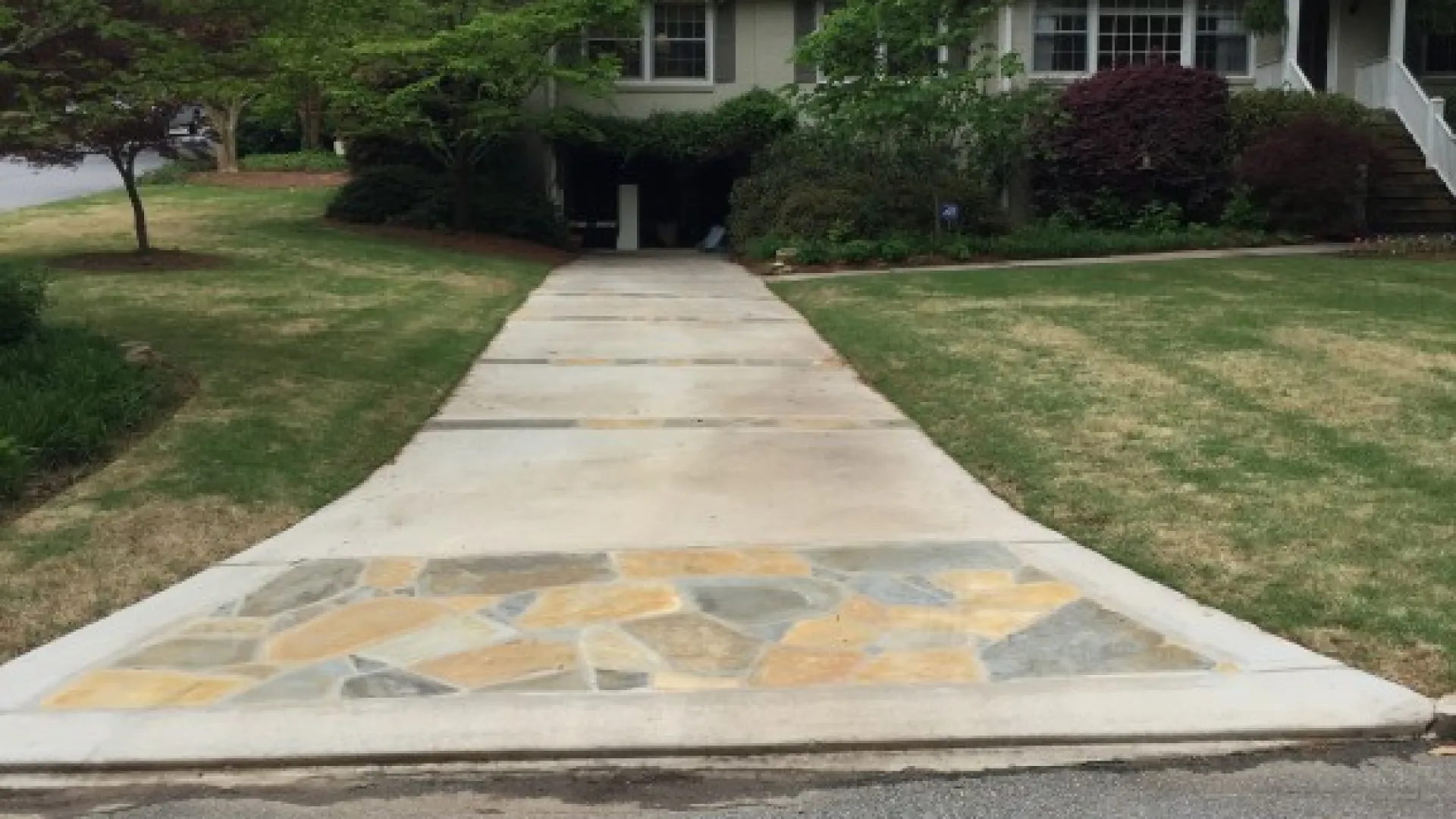 a house with a large front yard