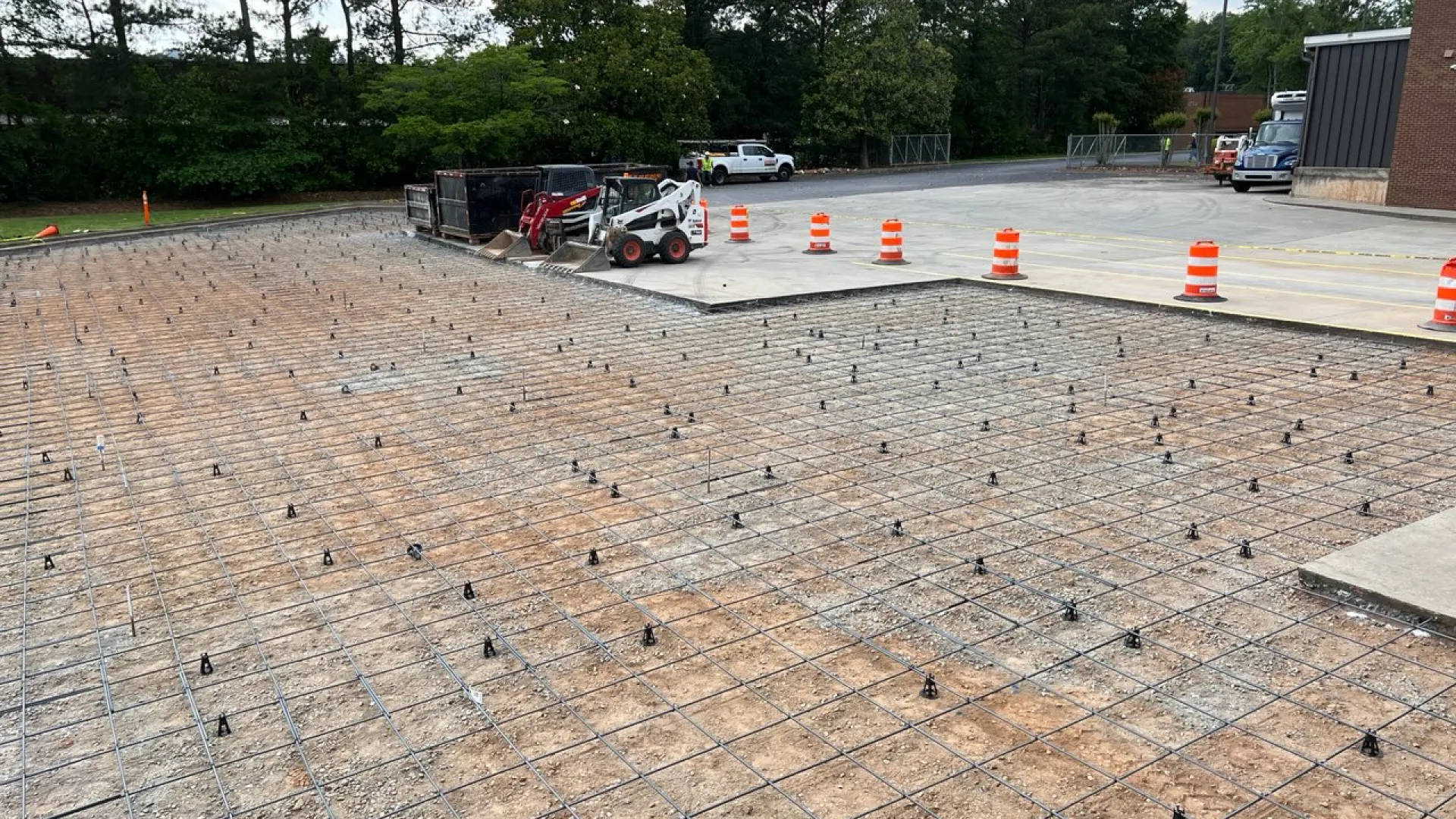 a roof with a car parked on the side