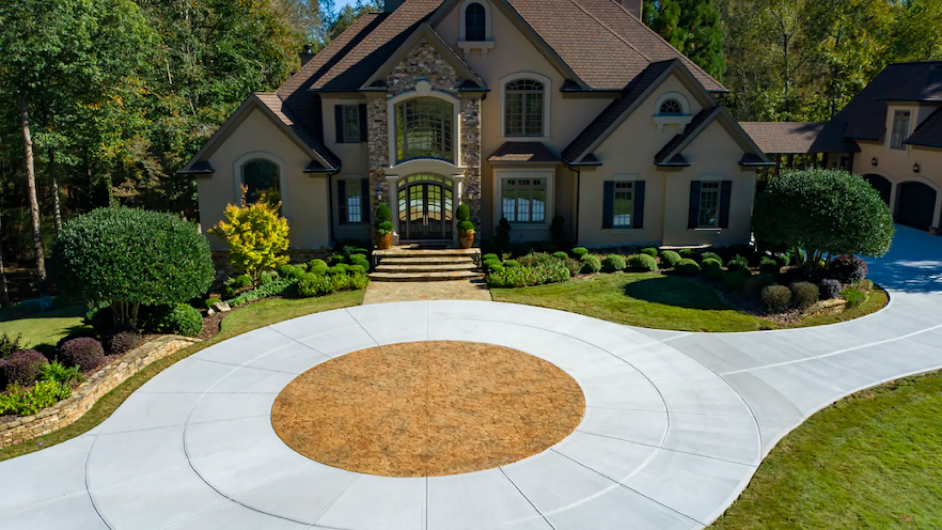 a house with a large front yard