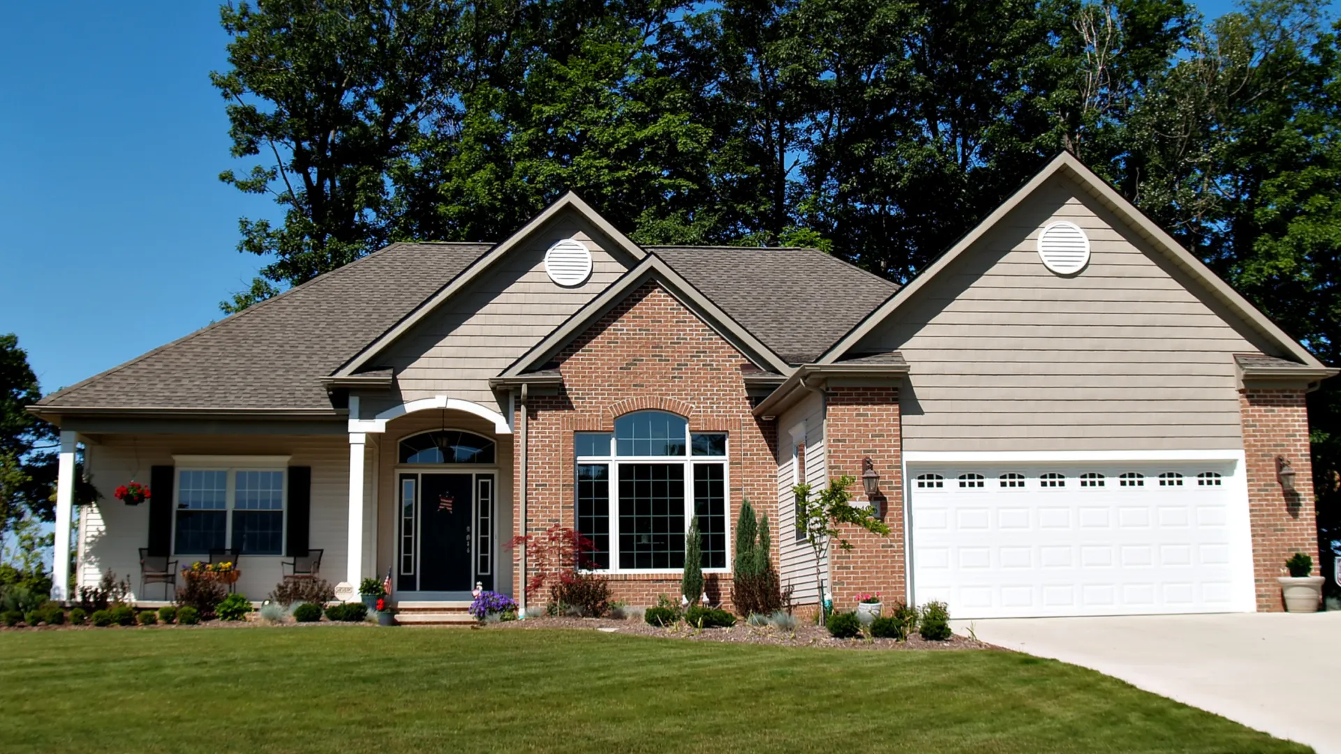 a house with a large front yard