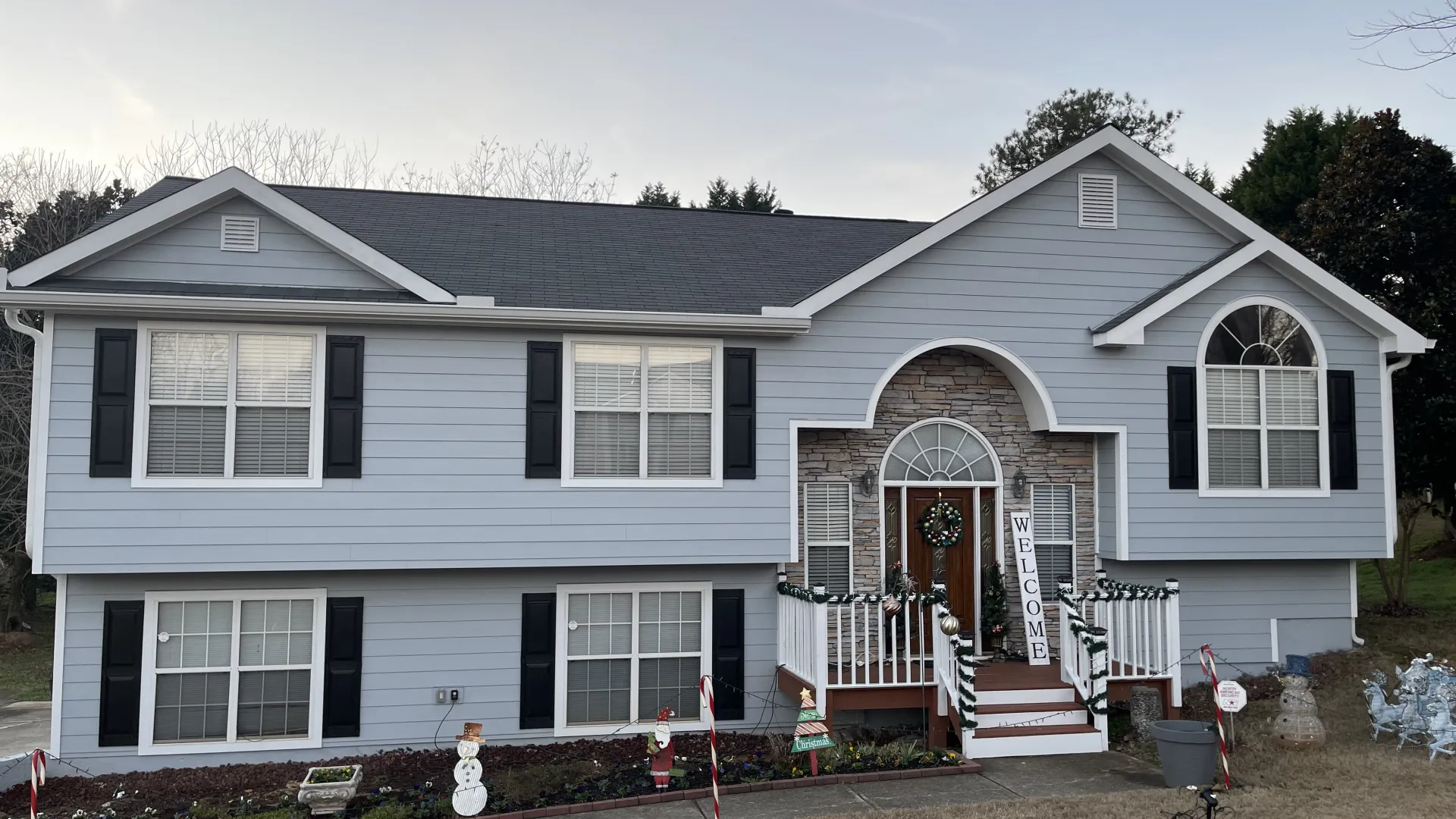 a house with a large front yard