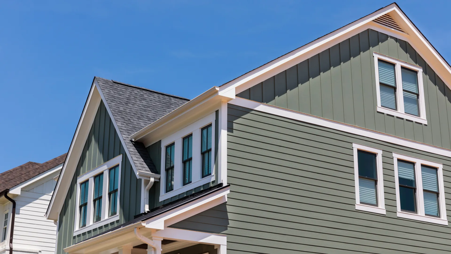 a house with a blue sky