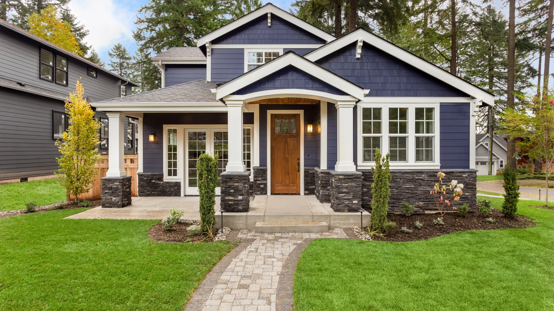 a house with a front yard