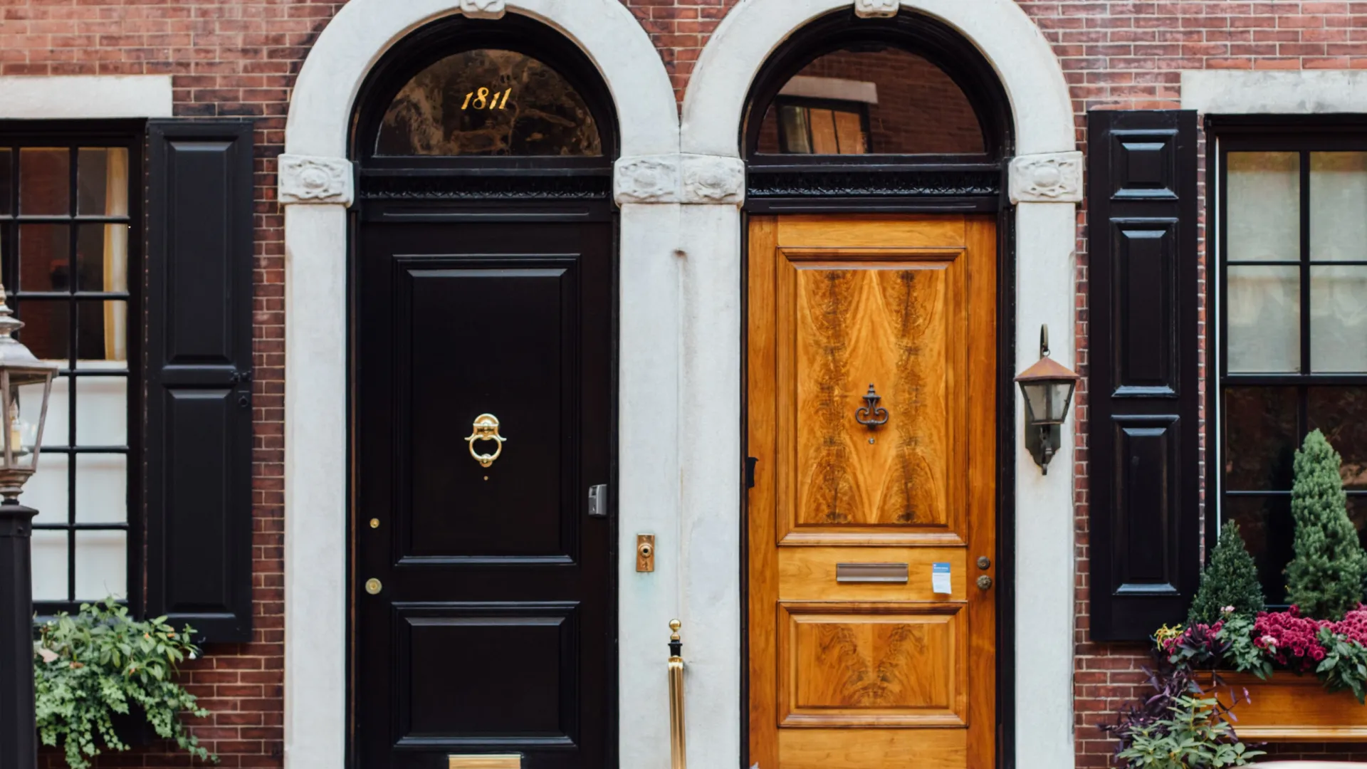 a couple of wooden doors