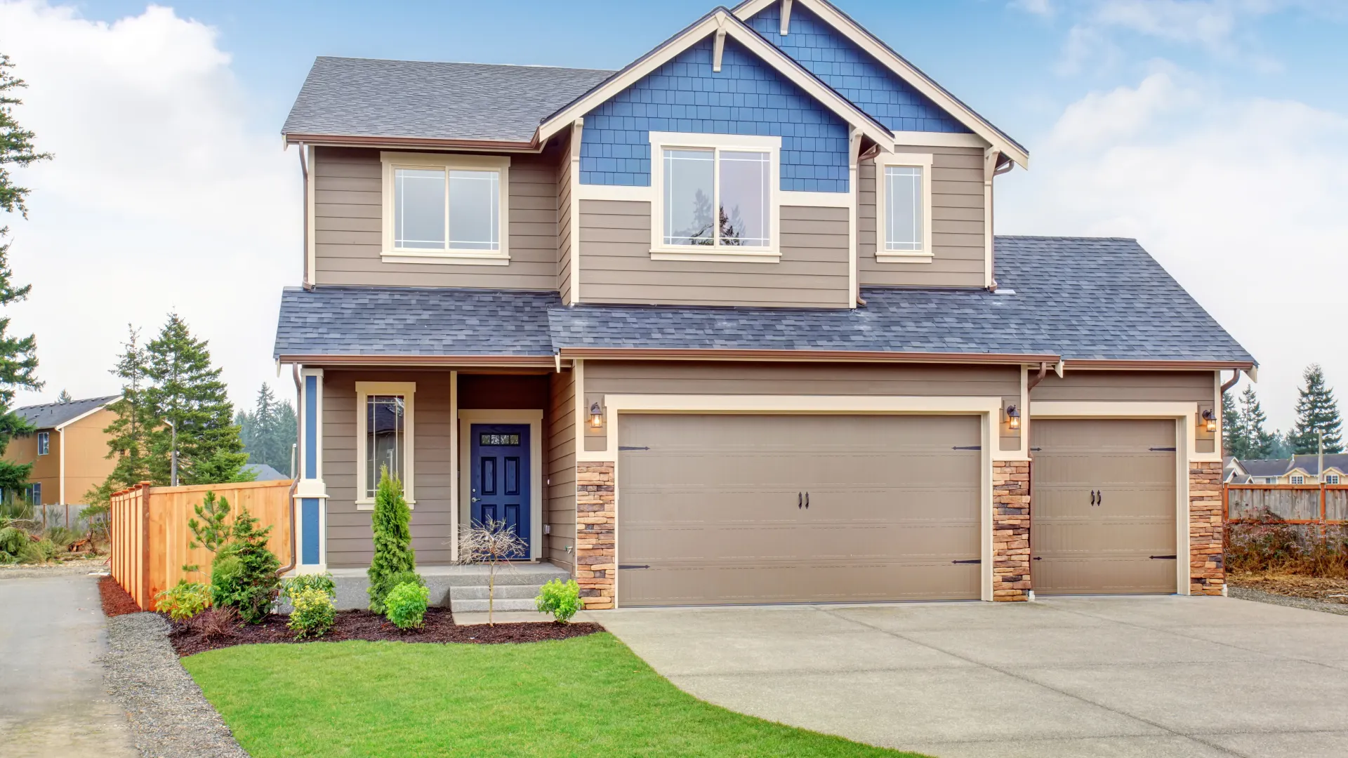 a house with a garage