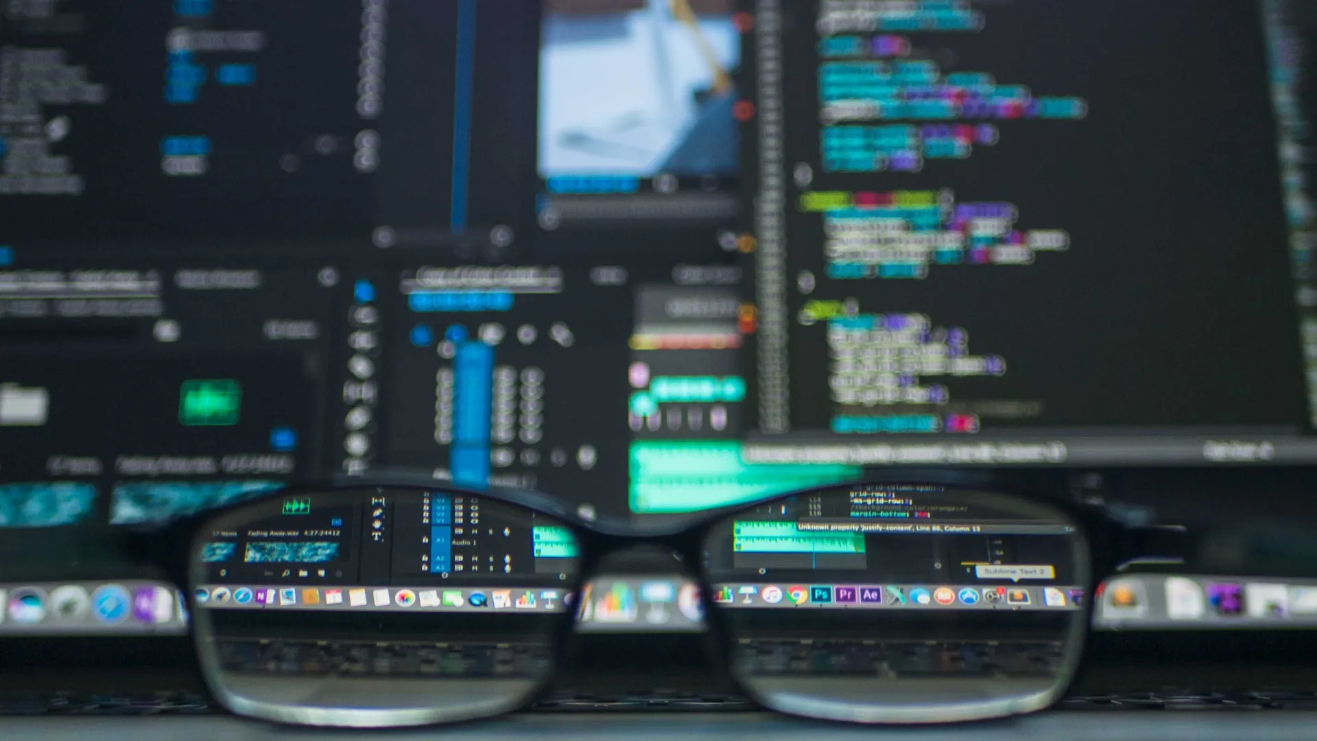 a group of computer screens